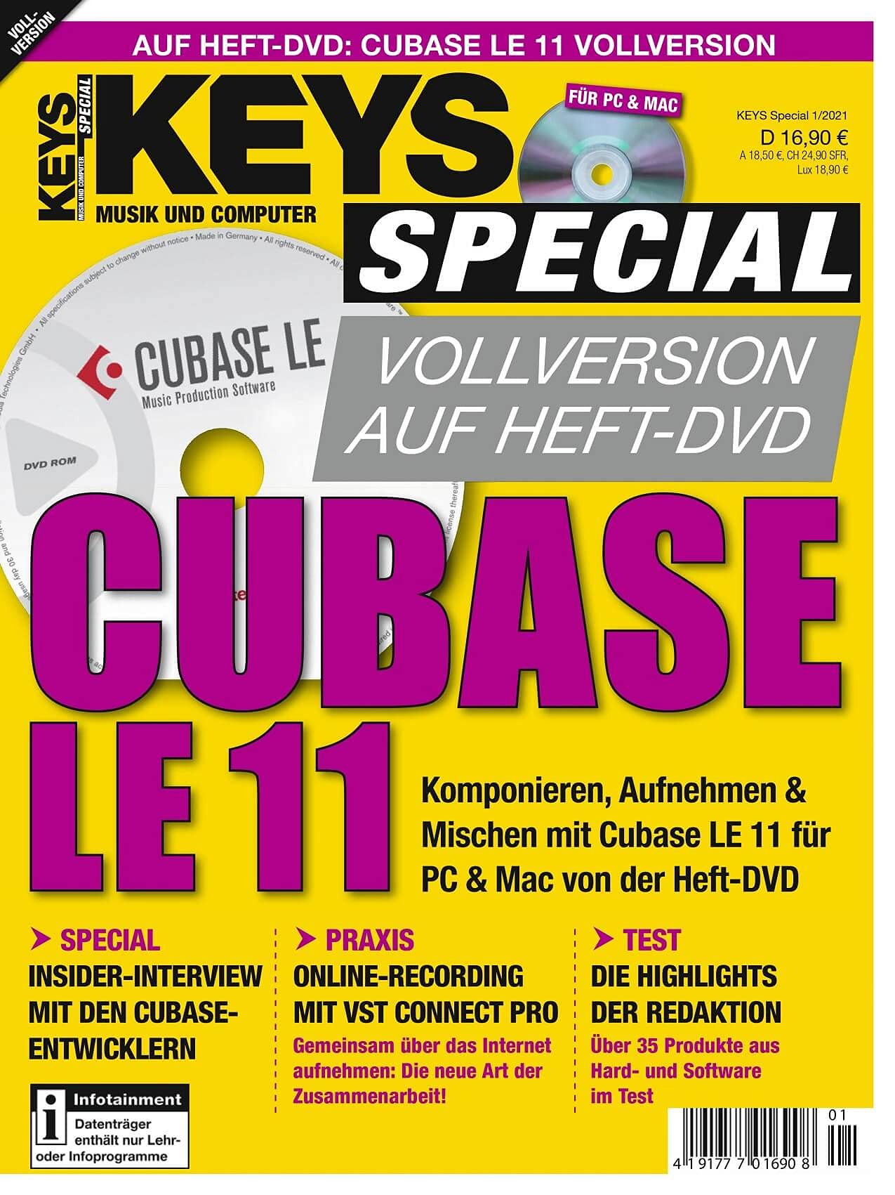 Cubase LE 12 Vollversion im Keys Special 1/2021 Arts & Music