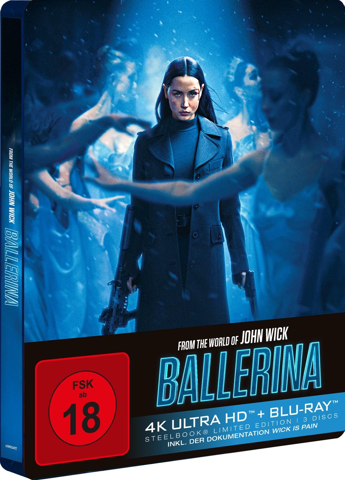 Ballerina - Exklusiv Uncut Steelbook Edition inkl. Wick is Pain 3 Disc (4K Ultra HD) (+ Blu-ray) Movies