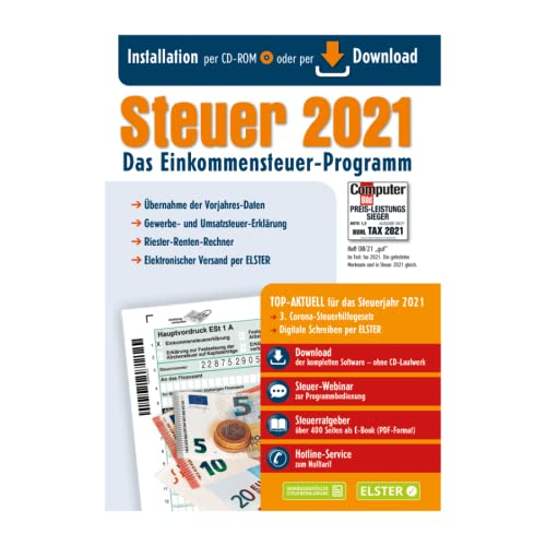 Steuerprogramm Einkommensteuer 2021 - Steuer 2021 CD Software Neu und OVP Other software