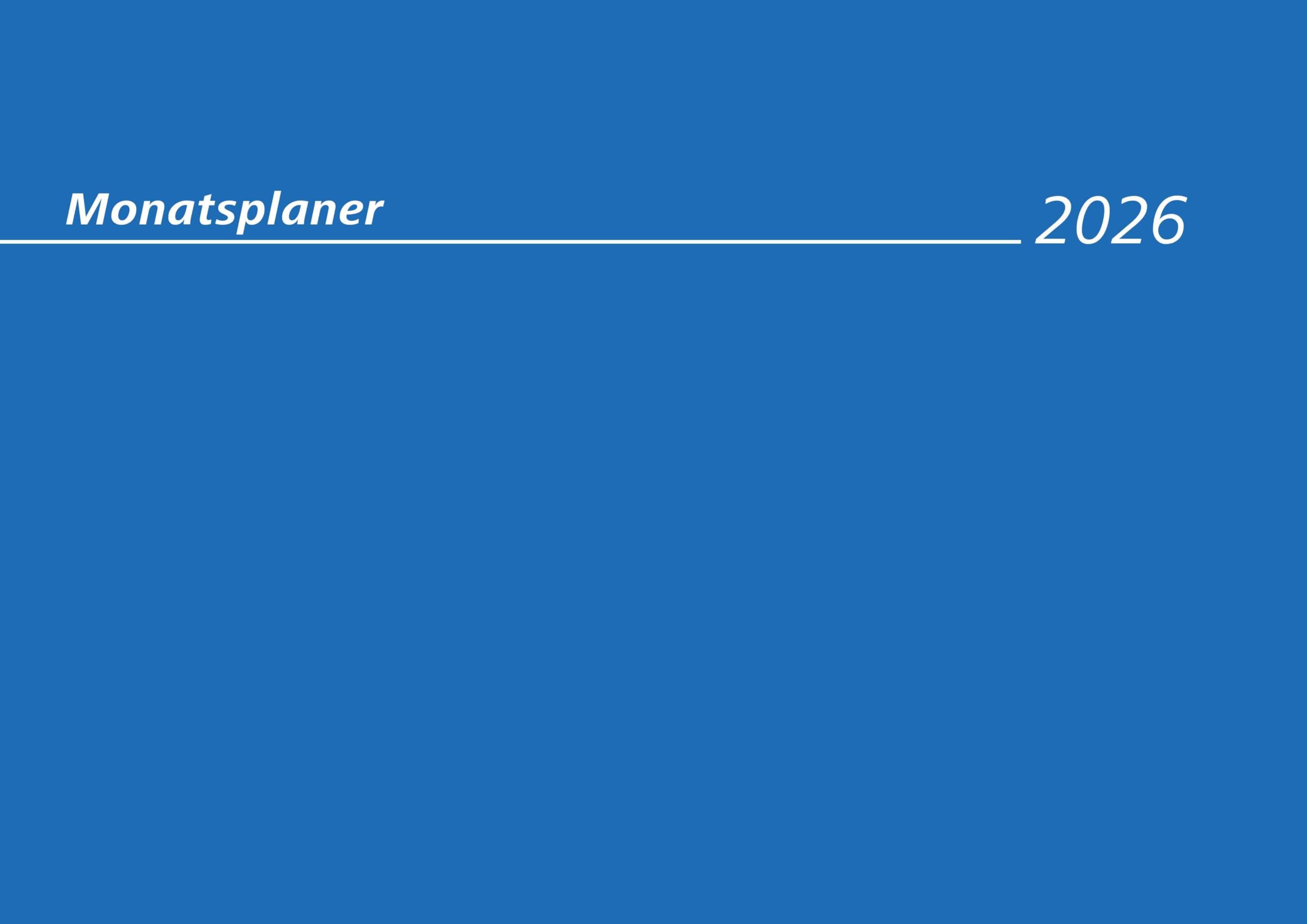 Monatsterminkalender 2026 29,7x21 1M/1S - Drahtkammbindung mit Aufhänger - 989-0015 Leisure, Home & Garden