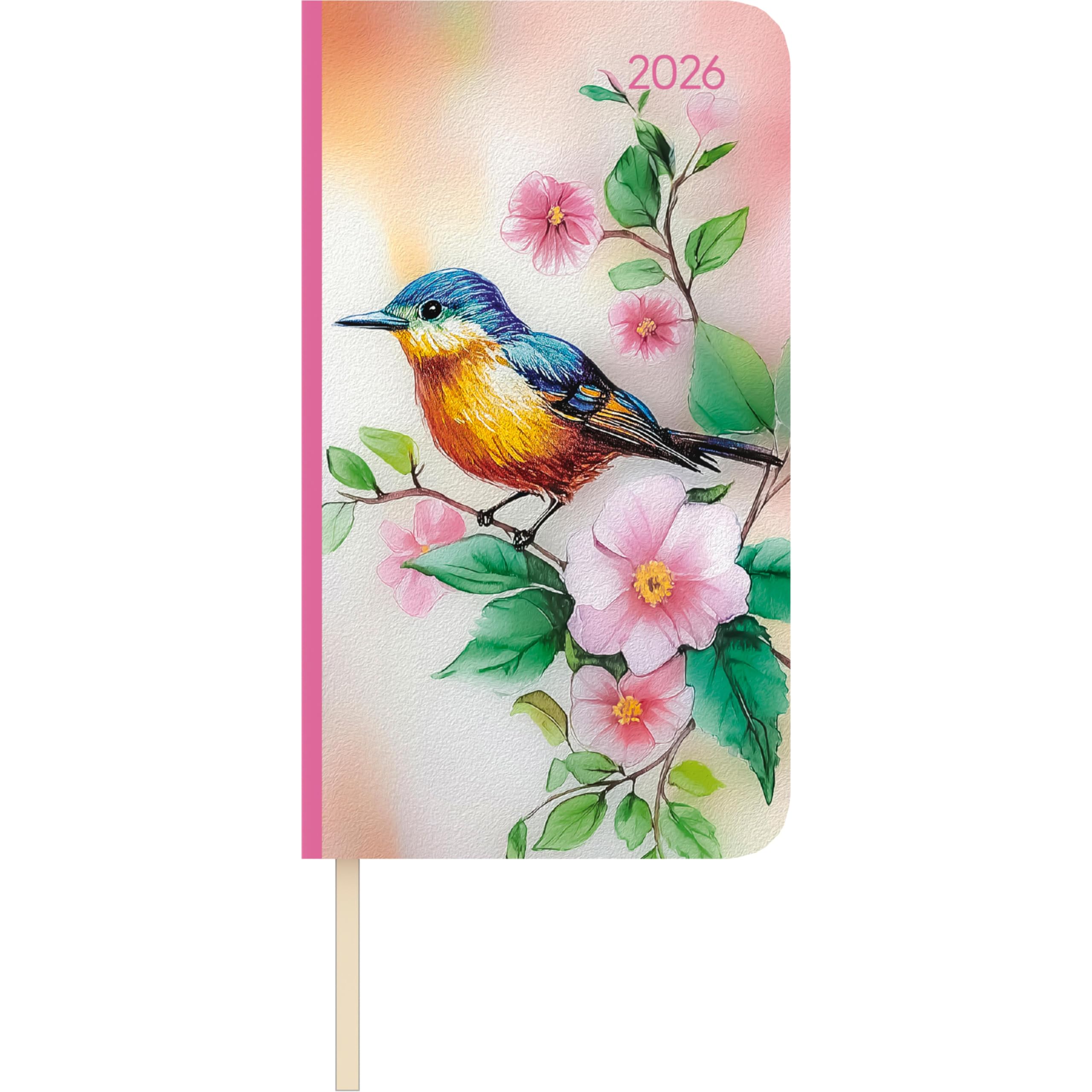 Lady Journal Slim Bird 2026 - Taschen-Kalender 9x15,6 cm - Weekly - 128 Seiten - Notiz-Buch - mit Info- und Adressteil - Alpha Edition Leisure, Home & Garden