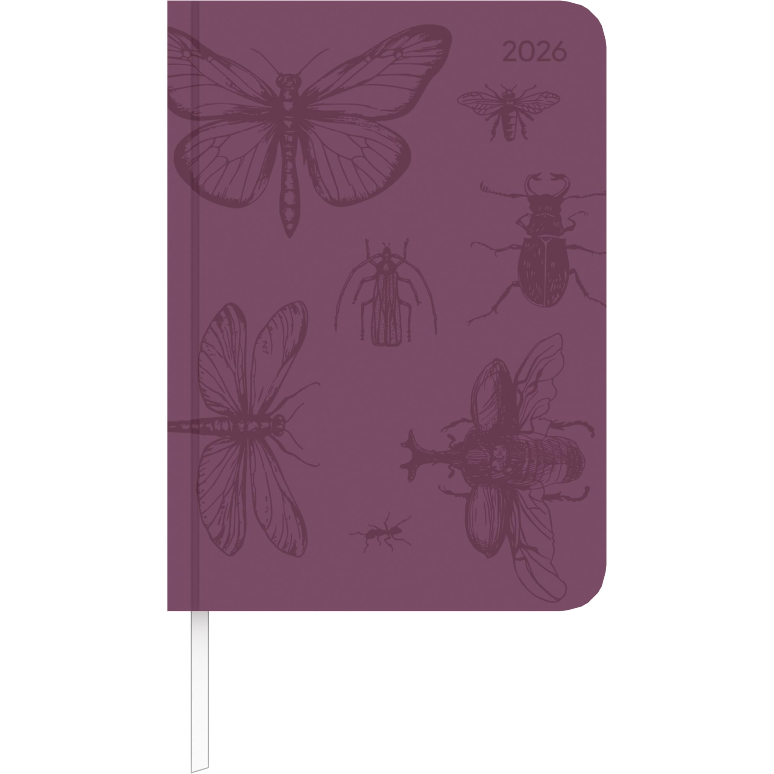 Lady Journal Deluxe Purple 2026 - Taschen-Kalender A6 (10,7x15,2 cm) - Tucson Einband - mit Motivprägung - Weekly - 192 Seiten - Alpha Edition Leisure, Home & Garden