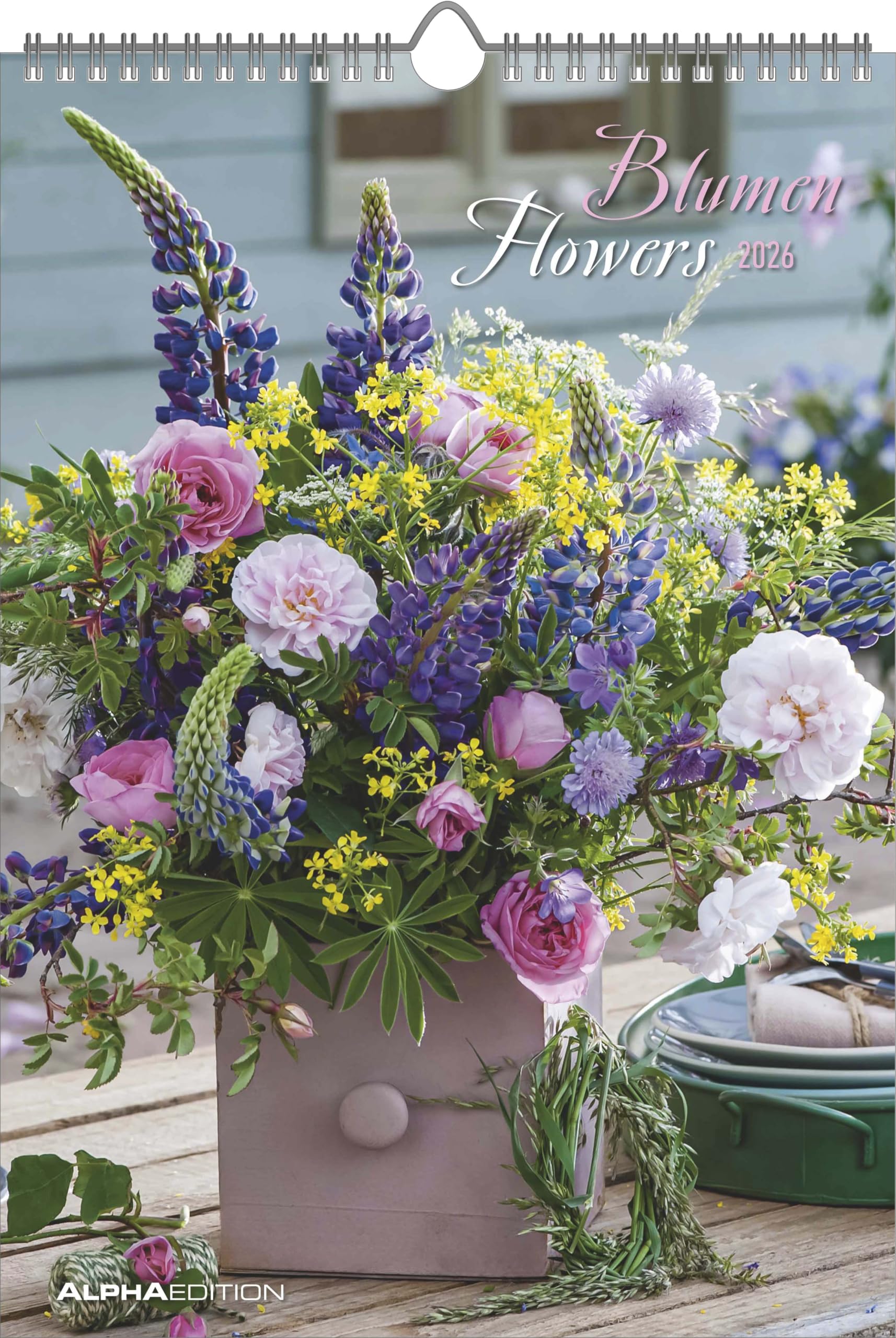 Blumen 2026 - Bildkalender 23,7x34 cm - Kalender mit Platz für Notizen - mit vielen Zusatzinformationen - Wandkalender - Blumenkalender: Flowers Garden & Plants