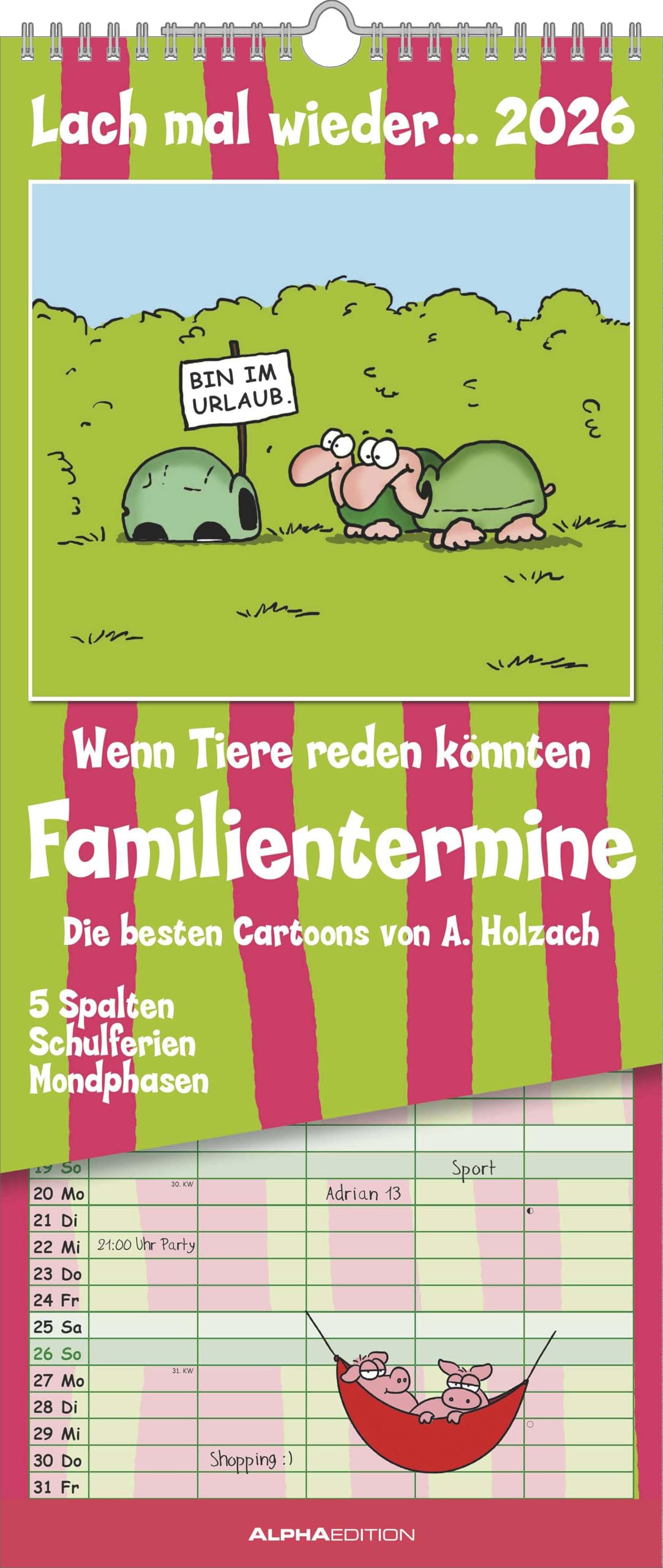 Lach mal wieder... 2026 Familienplaner - Familienkalender - Wandkalender - 19,5x45 Manga