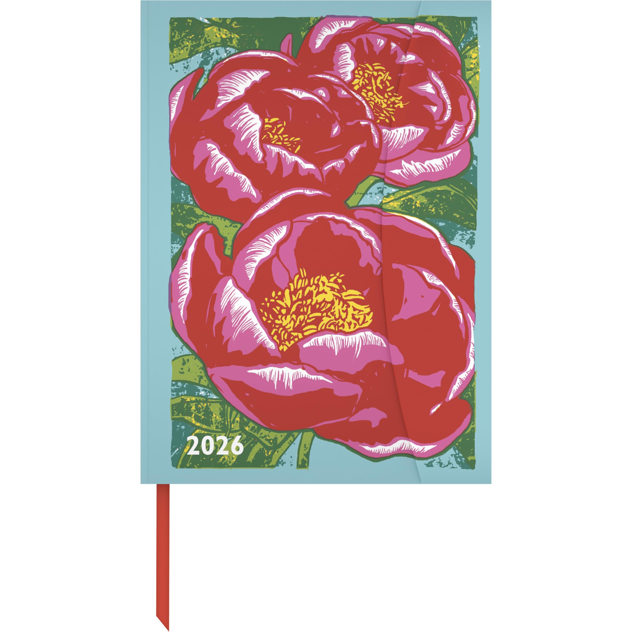 teNeues - Kat Menschik Flowers 2026 – Peonies Buchkalender 16x22 cm | Stilvoller Wochenkalender mit Magnetverschluss für Kunst- & Blumenliebhaber: Magneto Diary Film, Art & Culture