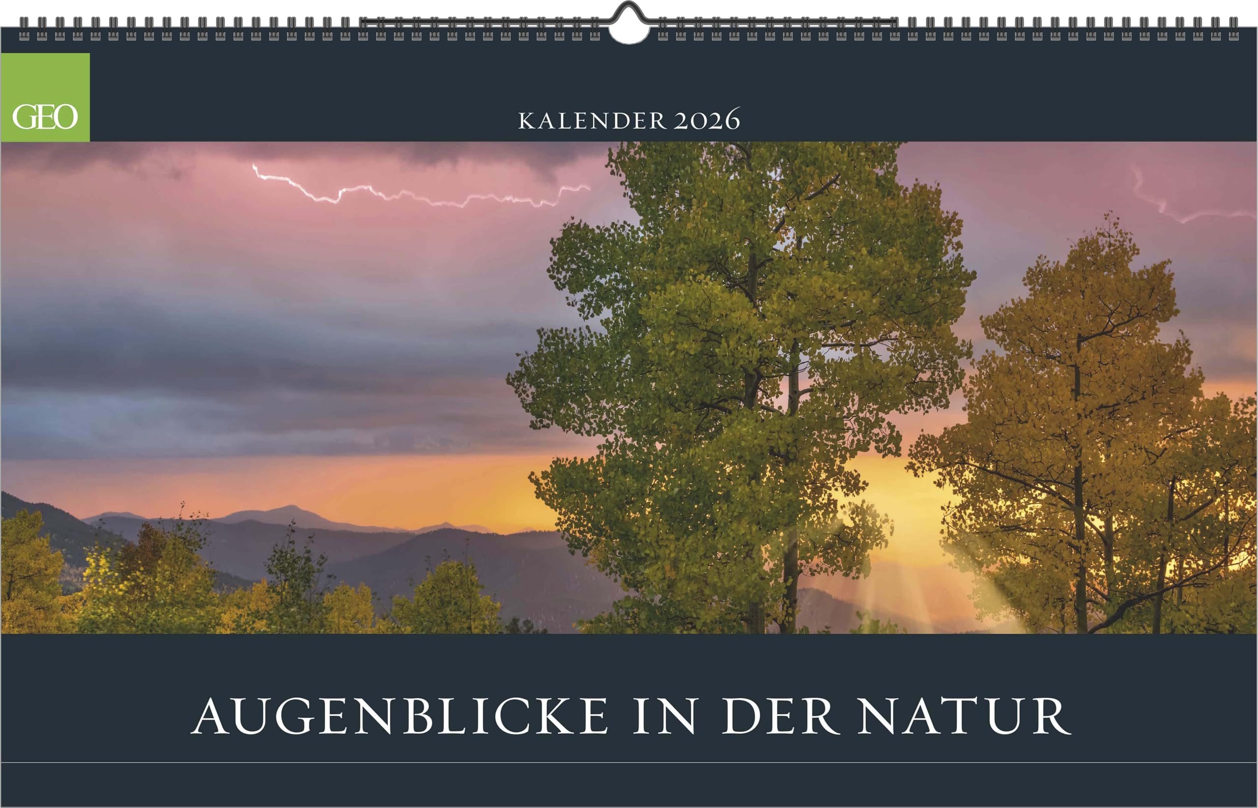 GEO - Augenblicke in der Natur 2026 – Wandkalender 58x36 cm, Poster-Kalender mit 12 Monatsblättern, deutschem Kalendarium & Spiralbindung, Reise- & Landschafts-Fotografie-Kalender Leisure, Home & Garden