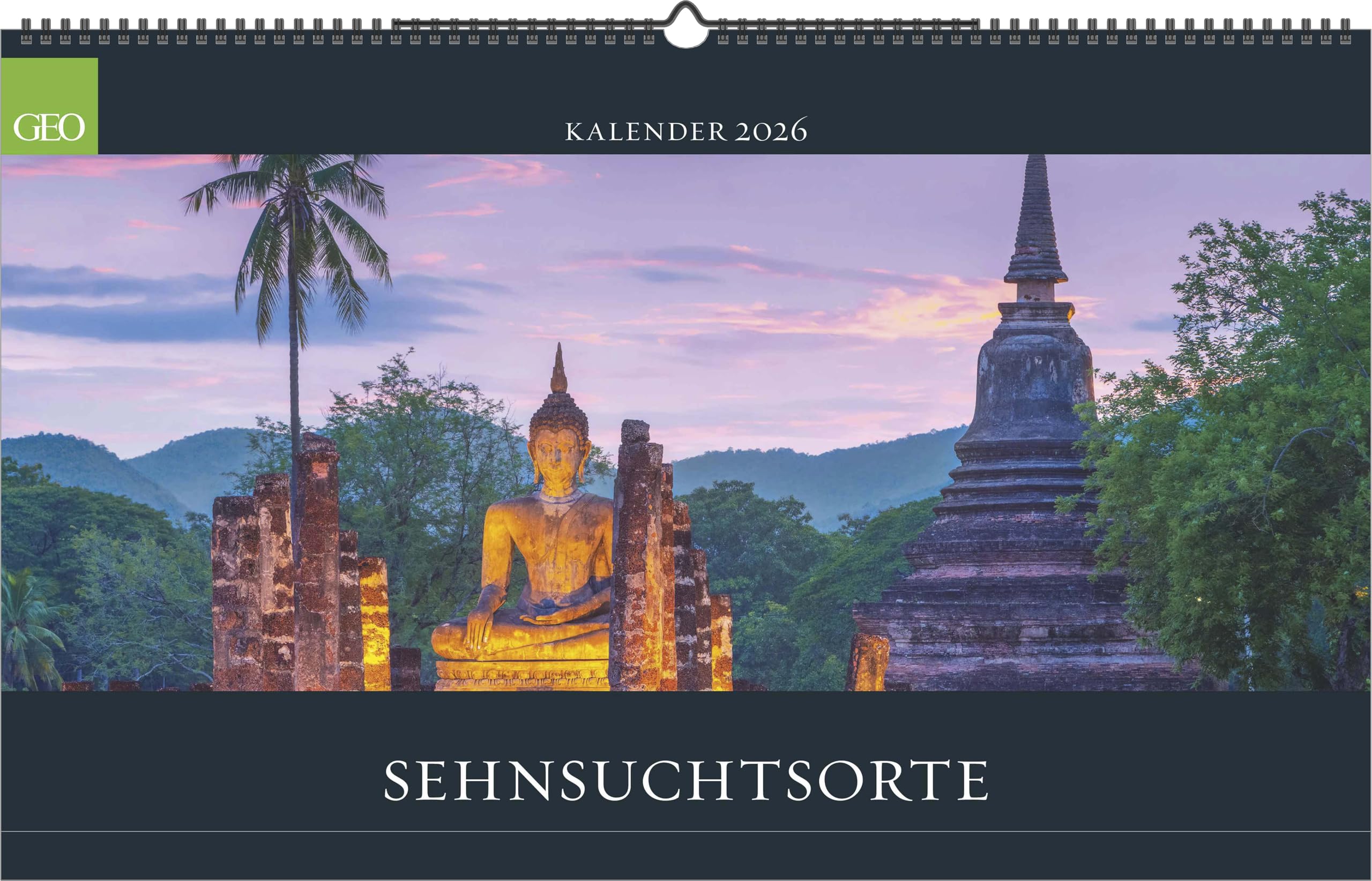 GEO - Sehnsuchtsorte 2026 – Wandkalender 58x36 cm, Poster-Kalender mit 12 Monatsblättern, deutschem Kalendarium & Spiralbindung, Reise- & Landschafts-Fotografie-Kalender Leisure, Home & Garden