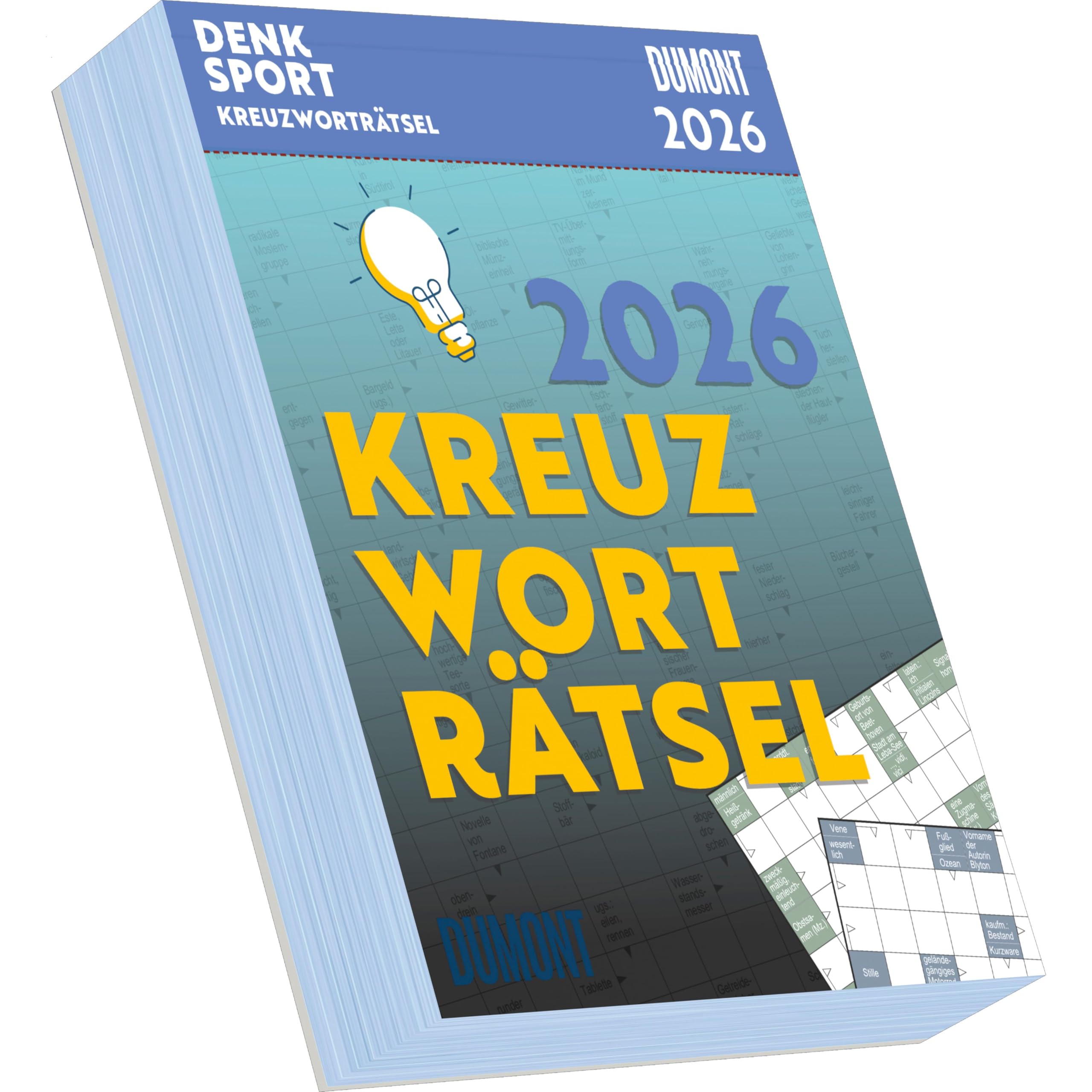 DUMONT - Kreuzworträtsel 2026 Tagesabreißkalender, 11,8x15,9cm, Rate-Kalender mit Schwedenrätseln zum Entspannen, mit Aufsteller und perforierten Seiten: Schwedenrätsel zum Entspannen Leisure & Fun