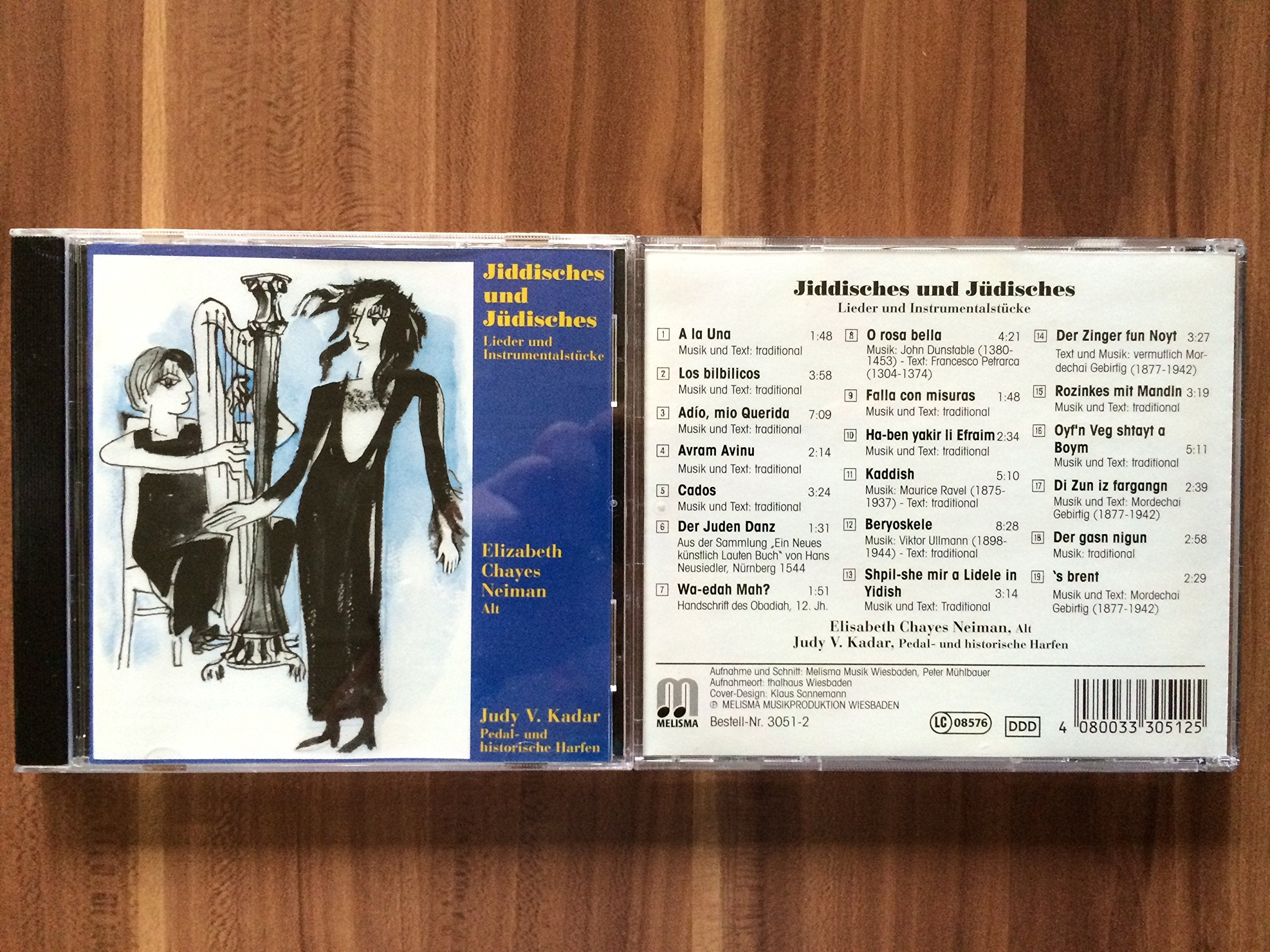 Jiddisches und Jüdisches Lieder und Instrumentalstücke Elizabeth Chayes Neimann Alt, Judy V. Kadar Pedal- und historische Harfen Music