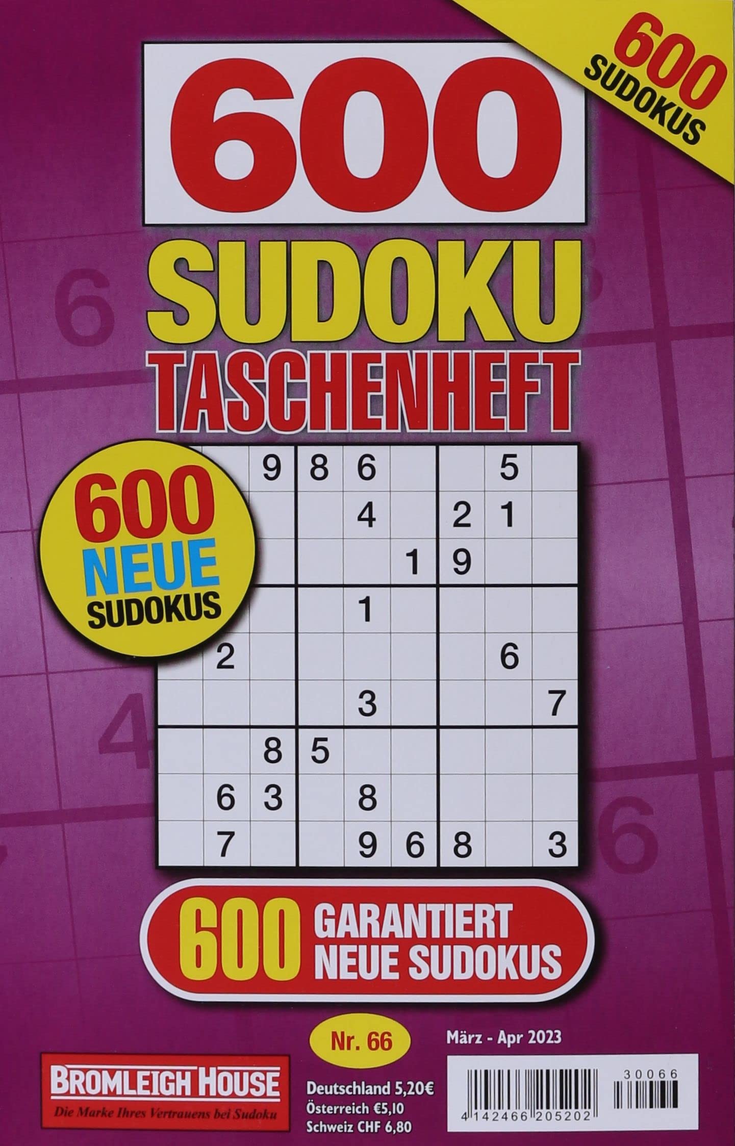 600 SUDOKU TASCHENHEFT 66/2023 Contemporary literature