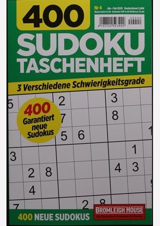 400 Sudoku Taschenheft 4/2024 Contemporary literature