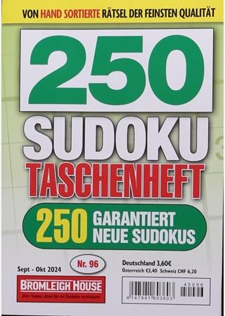 250 SUDOKU TASCHENHEFT 96/2024 Contemporary literature