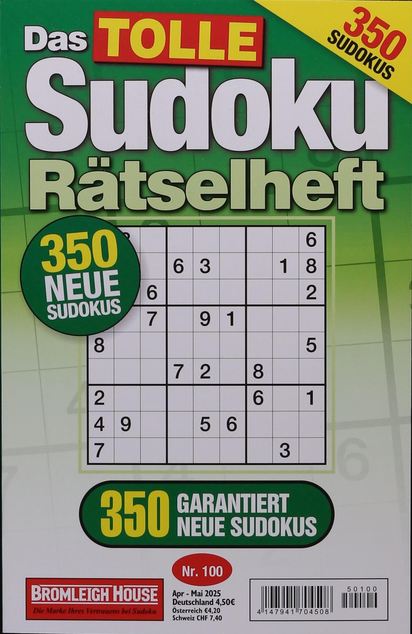 DAS TOLLE SUDOKU RÄTSELHE 100/2025 Leisure & Fun