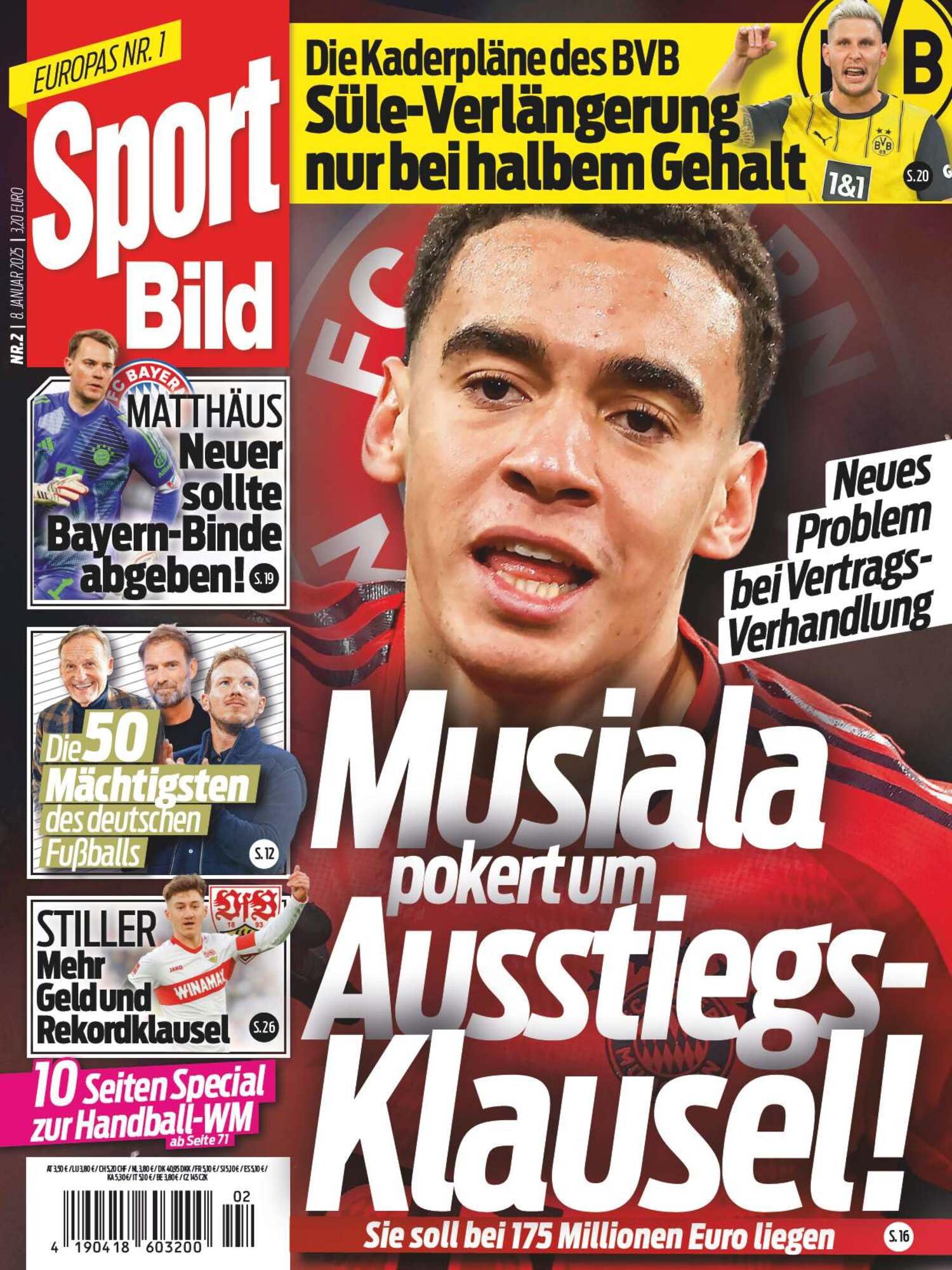 SPORT BILD 2/2025 "Musiala pokert um Ausstiegsklausel!" Leisure & Fun
