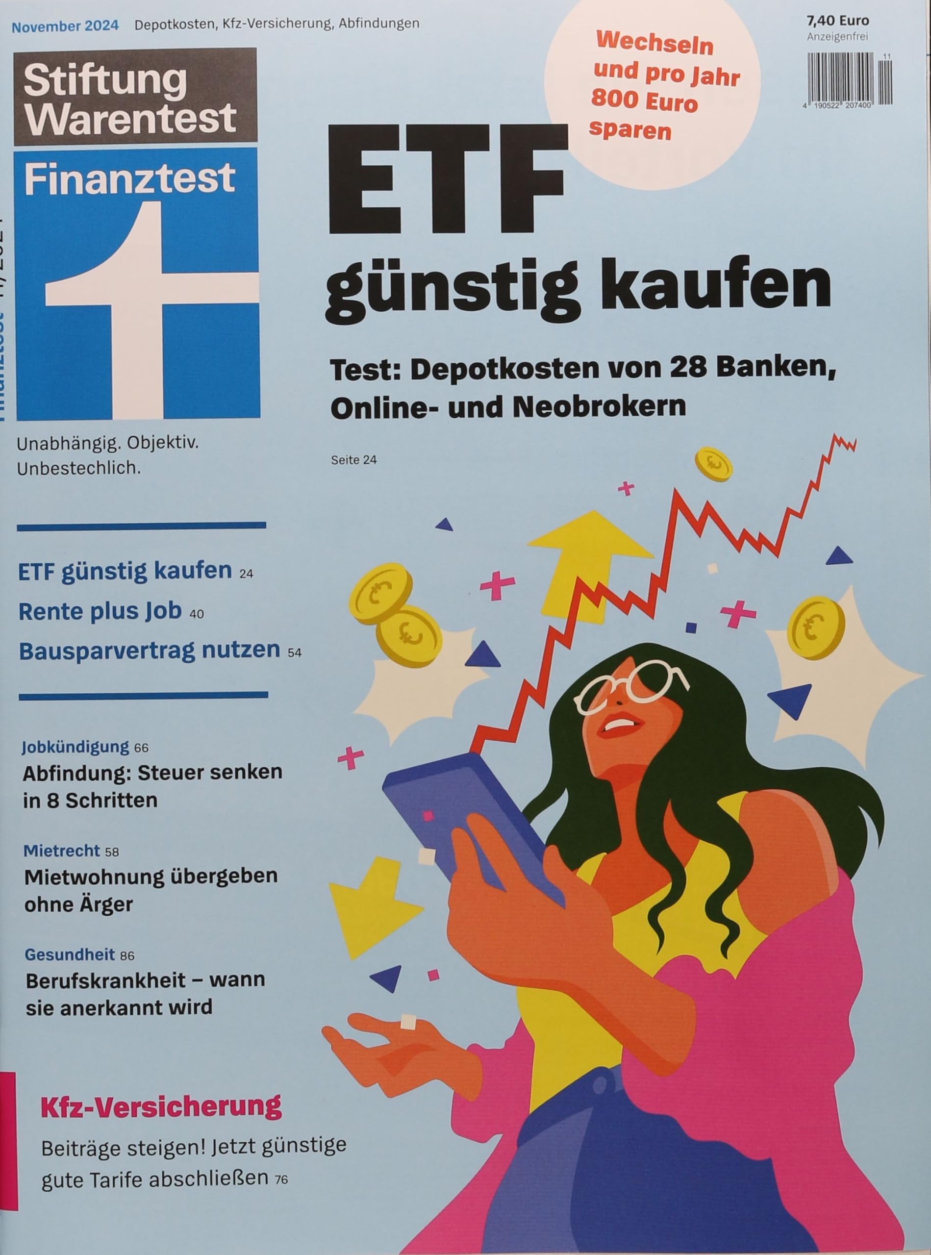 Finanztest 11/2024 "ETF günstig kaufen, Kfz-Vers., Rente plus Job, Bausparverträge nutzen" Politics & History