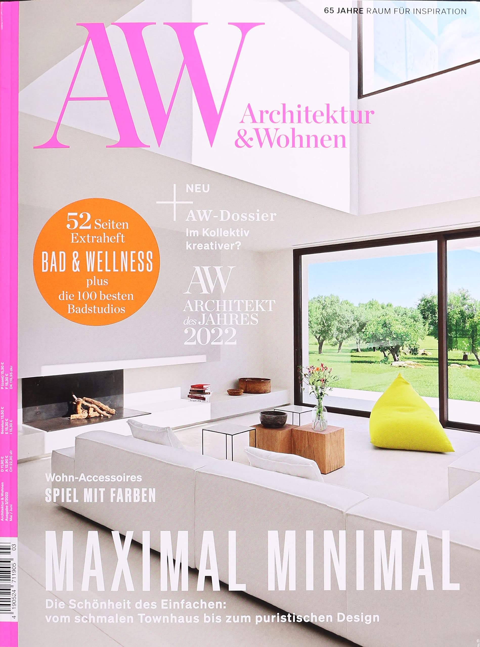 A&W Architektur & Wohnen 3/2022 "Maximal Minimal" Living & Furnishing