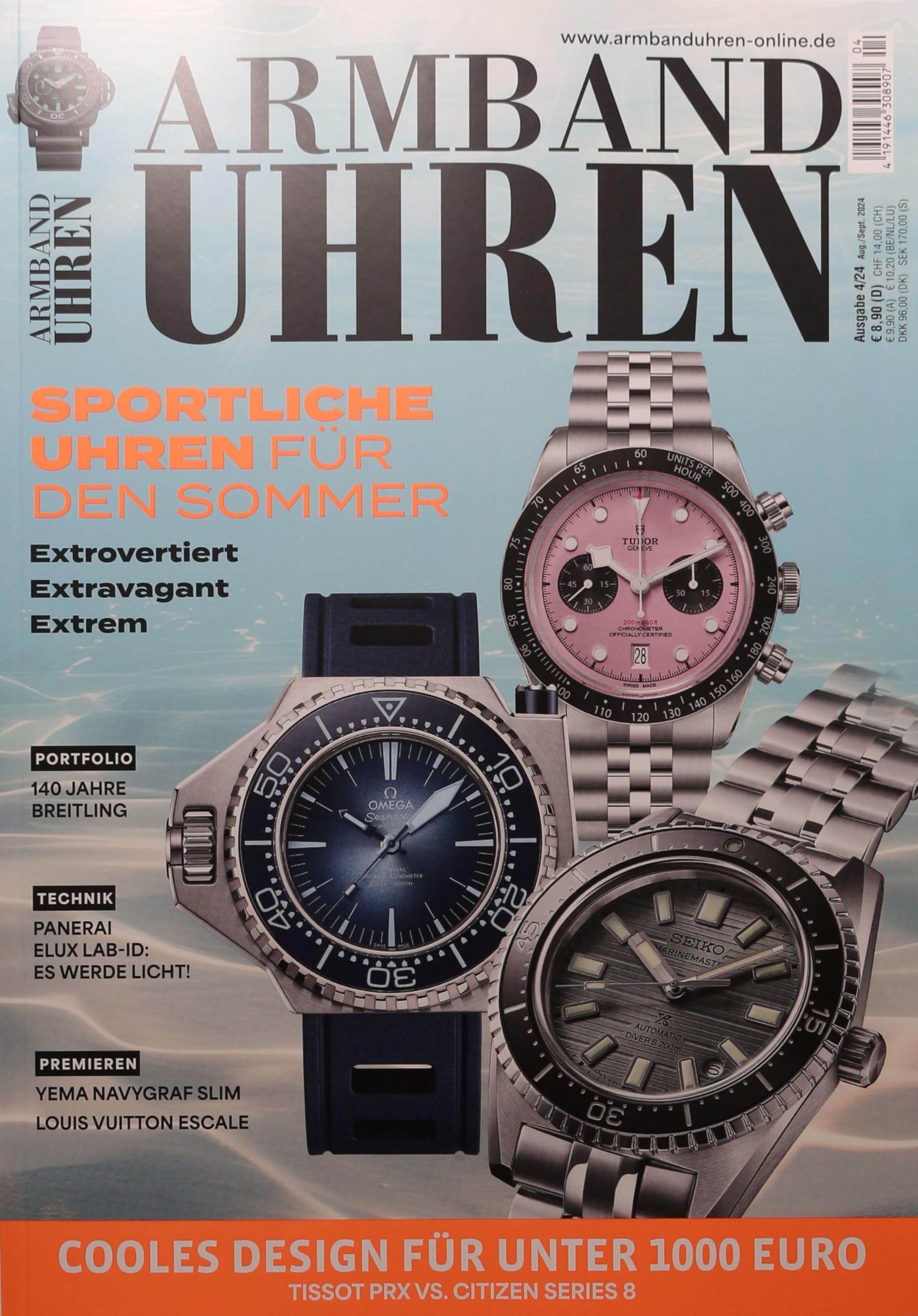ARMBAND UHREN 4/2024 "Sportliche Uhren für den Sommer/ Cooles Design für unter 1000 Euro" Hobbies & Crafts