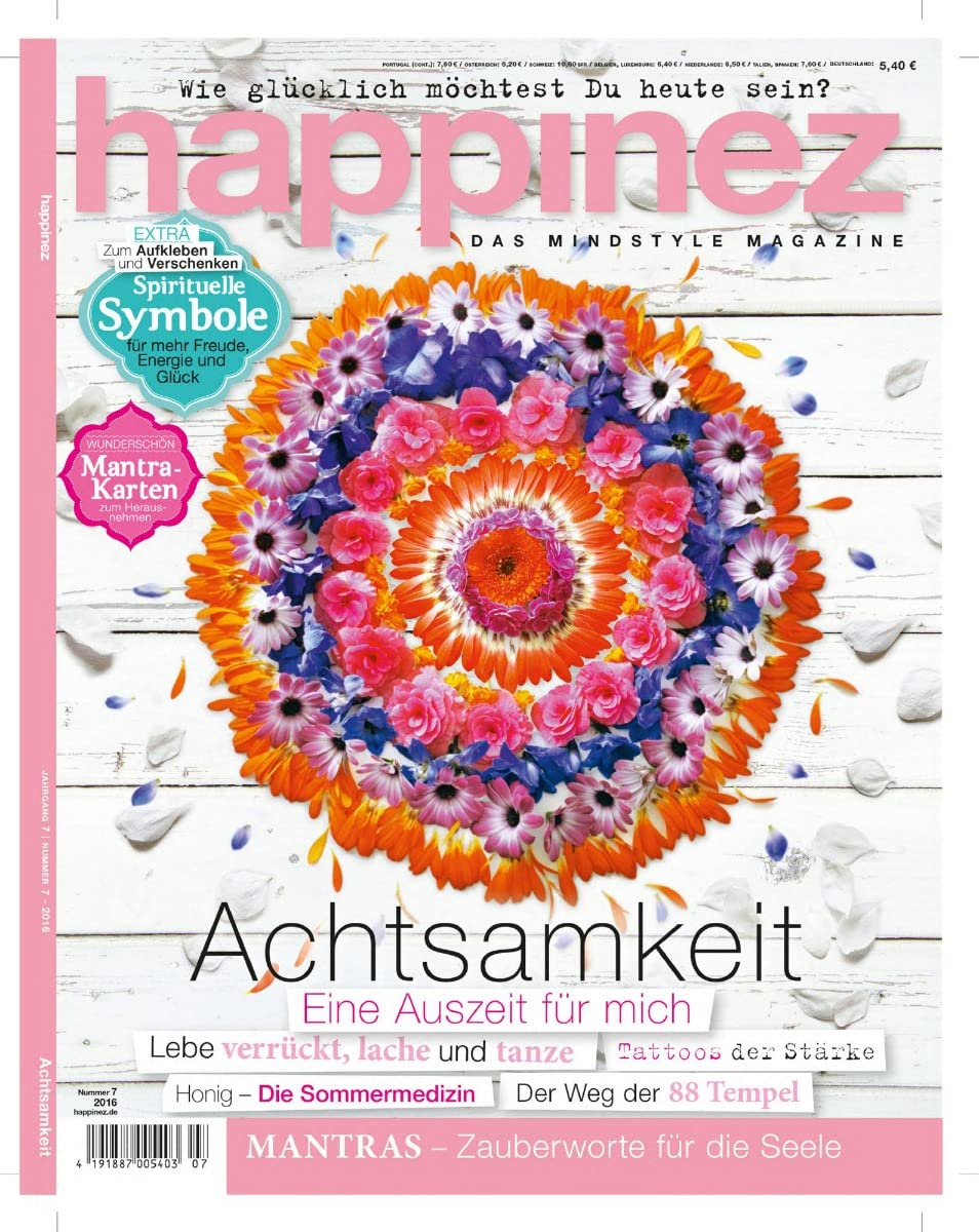 Happinez 7/2016 "Achtsamkeit - Eine Auszeit für mich" Contemporary literature