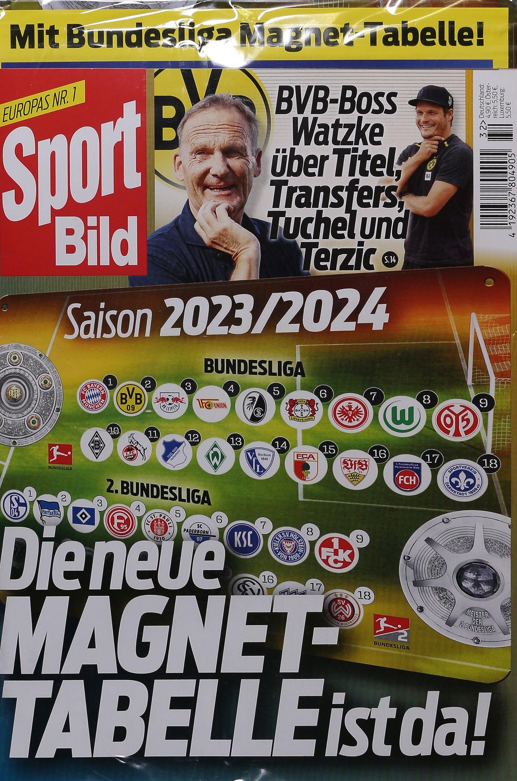 SPORT BILD+Magnettabelle 32/2023 "Die neue Magnettabelle ist da!" Leisure & Fun