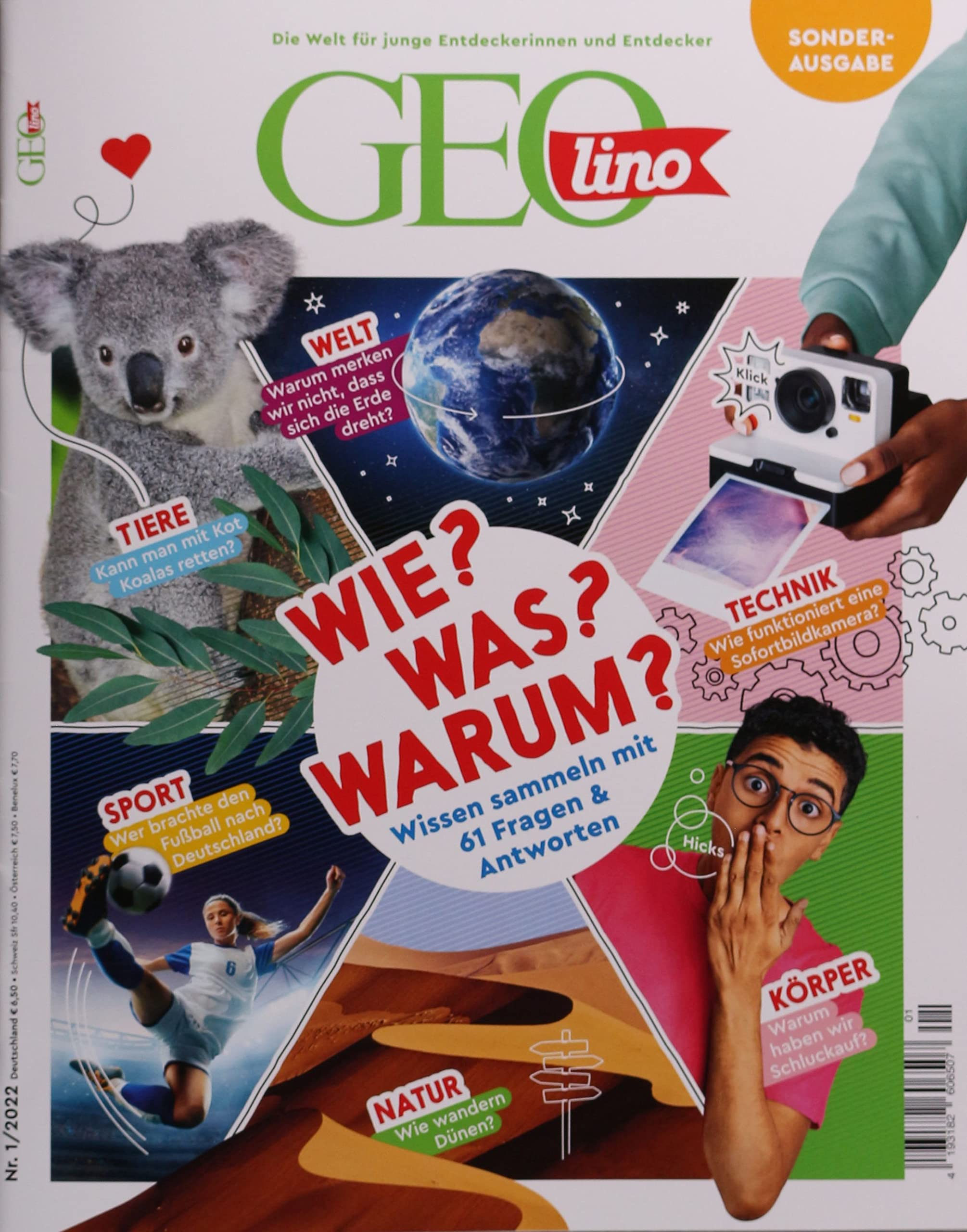 GEOlino Sonderheft 1/2022 "Wie? Was? Warum? Wissen tanken mit 61 Fragen & Antworten" Young adult books