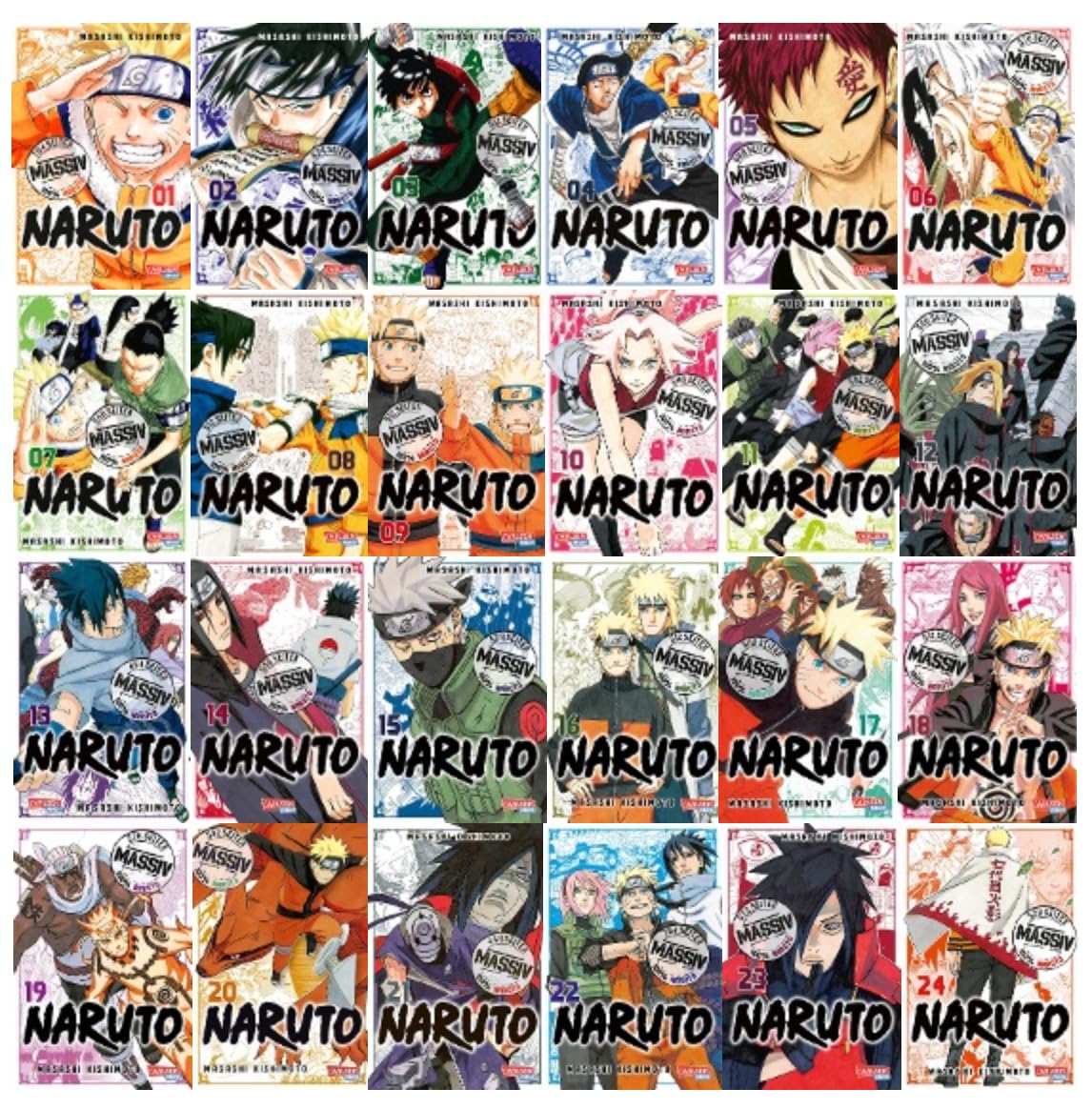 Naruto Massiv Band 1-24 Manga Sammlung Manga
