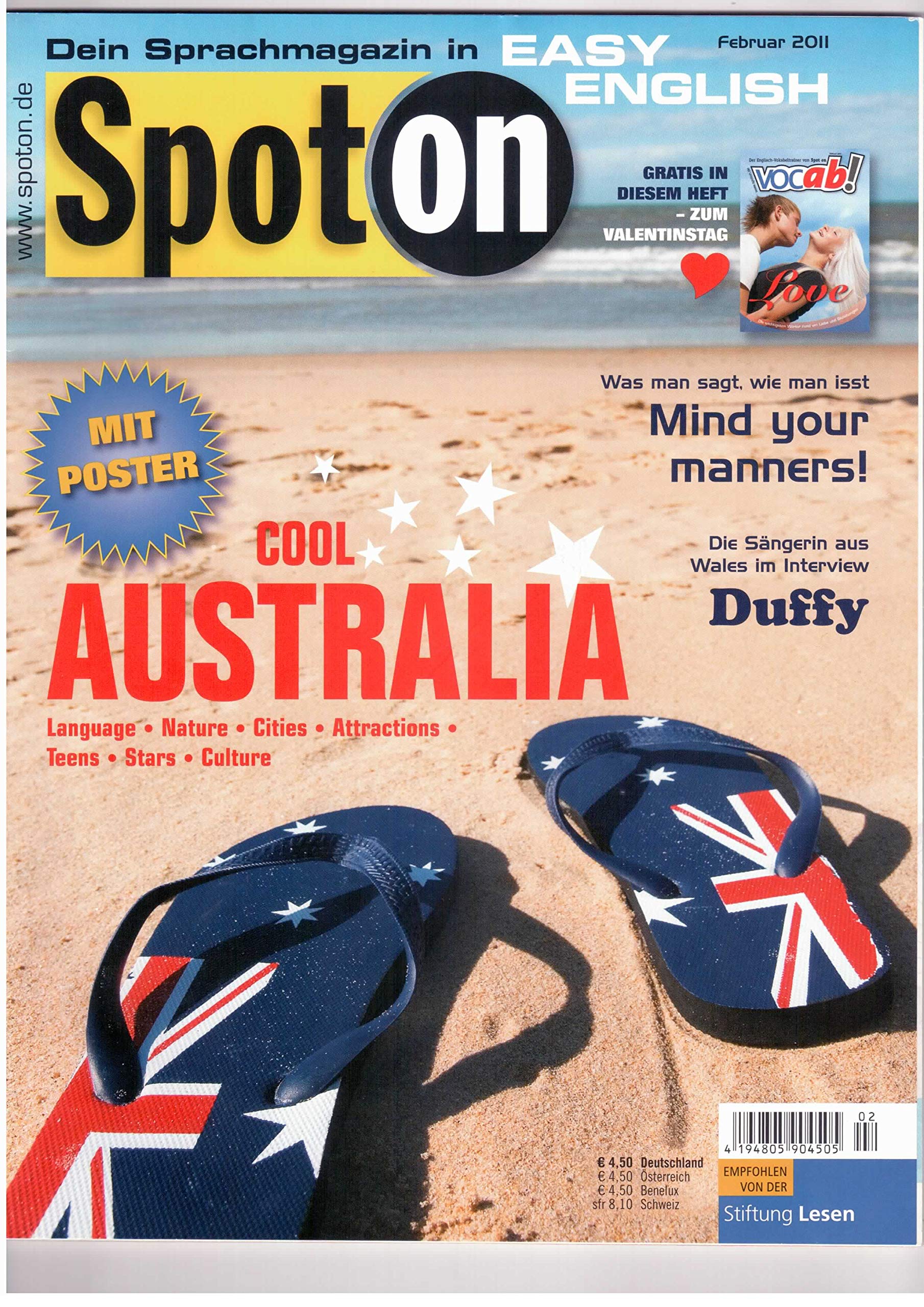 Spot on / Dein Sprachmagazin in EASY ENGLISH/ COOL AUSTRALIA (mit Poster) Februar 2011 Books