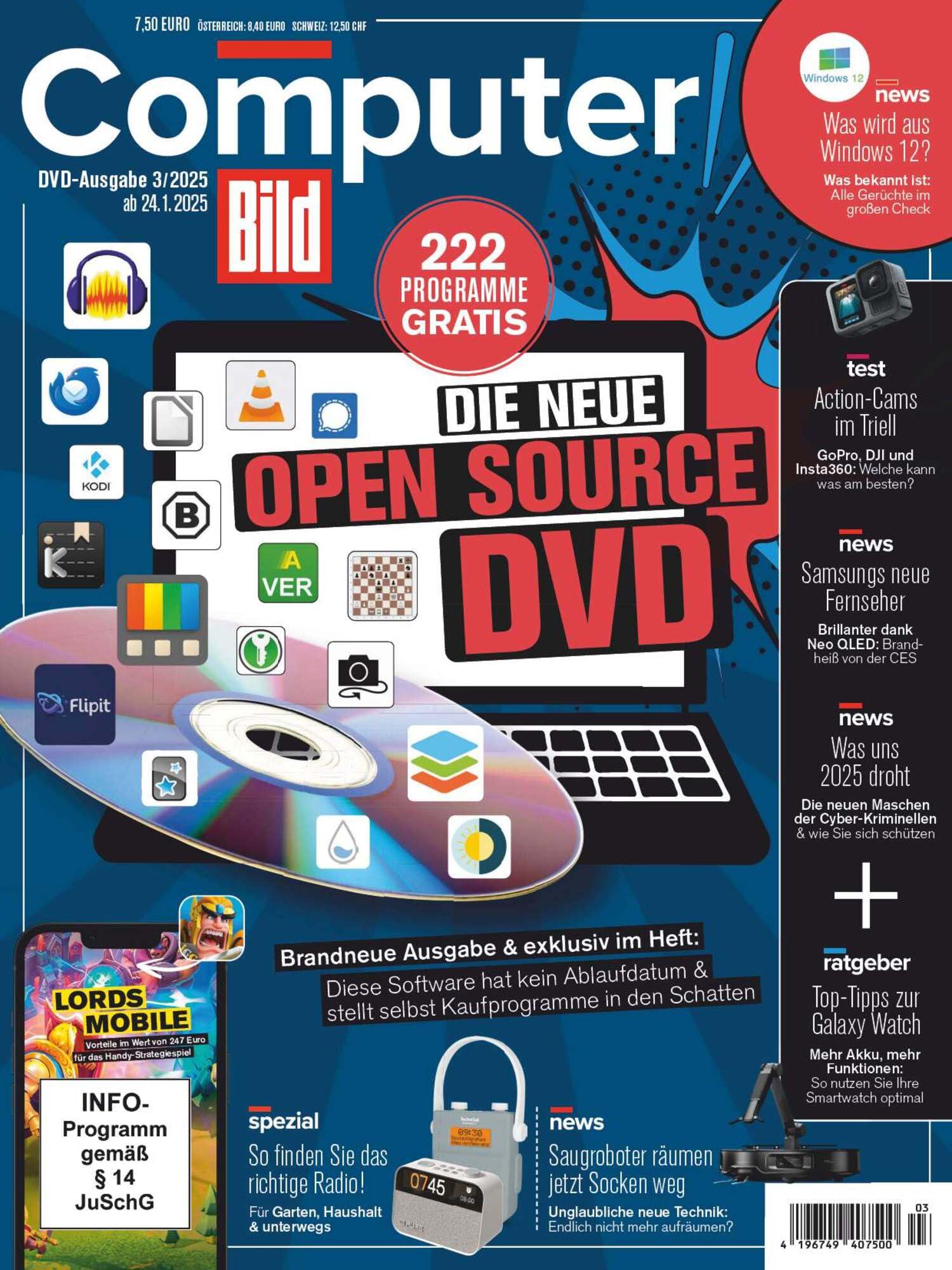 COMPUTER BILD + DVD 3/2025 "Die neue Open Source DVD" Computer Science