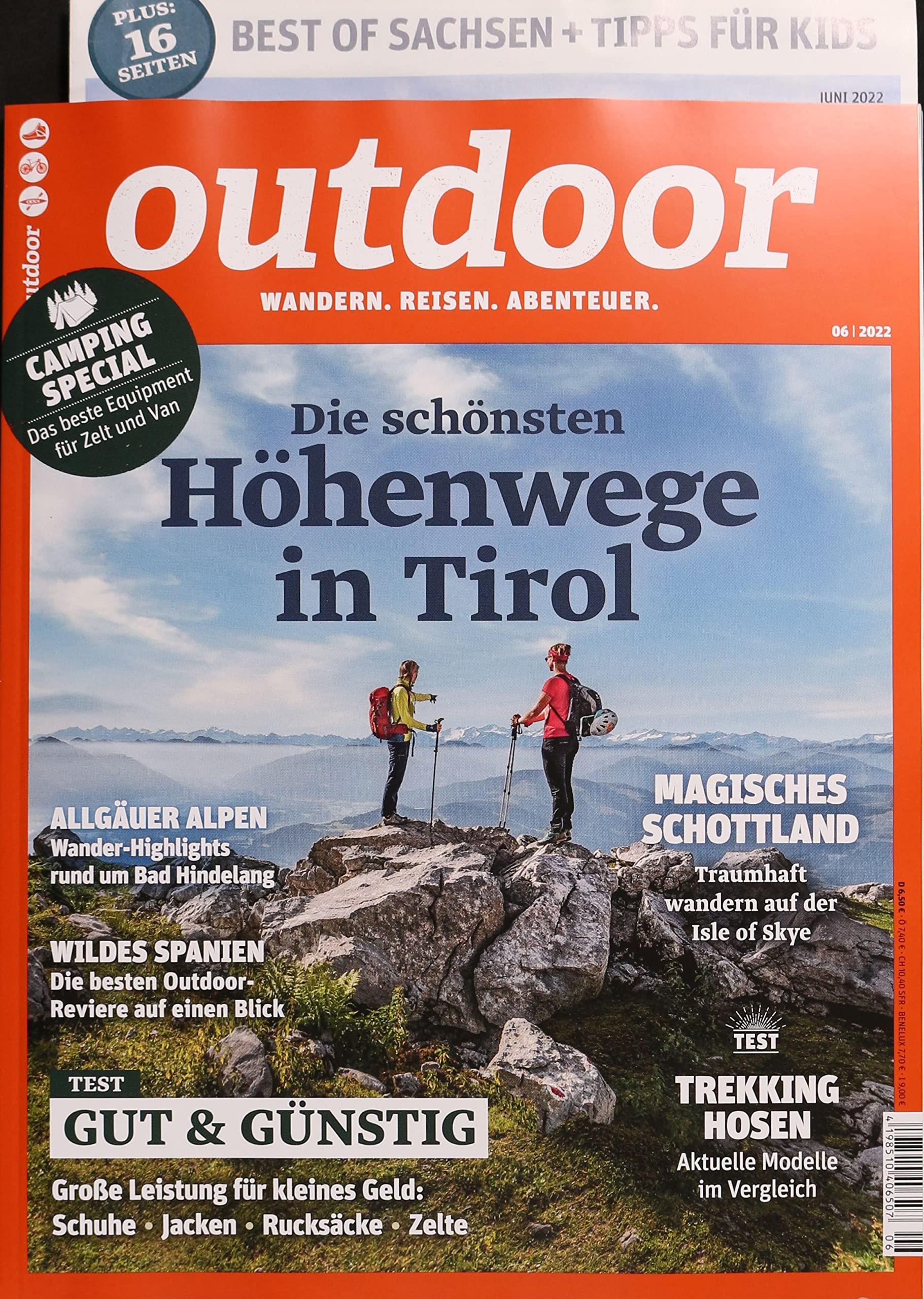 Outdoor 6/2022 "Höhenwege in Tirol" book