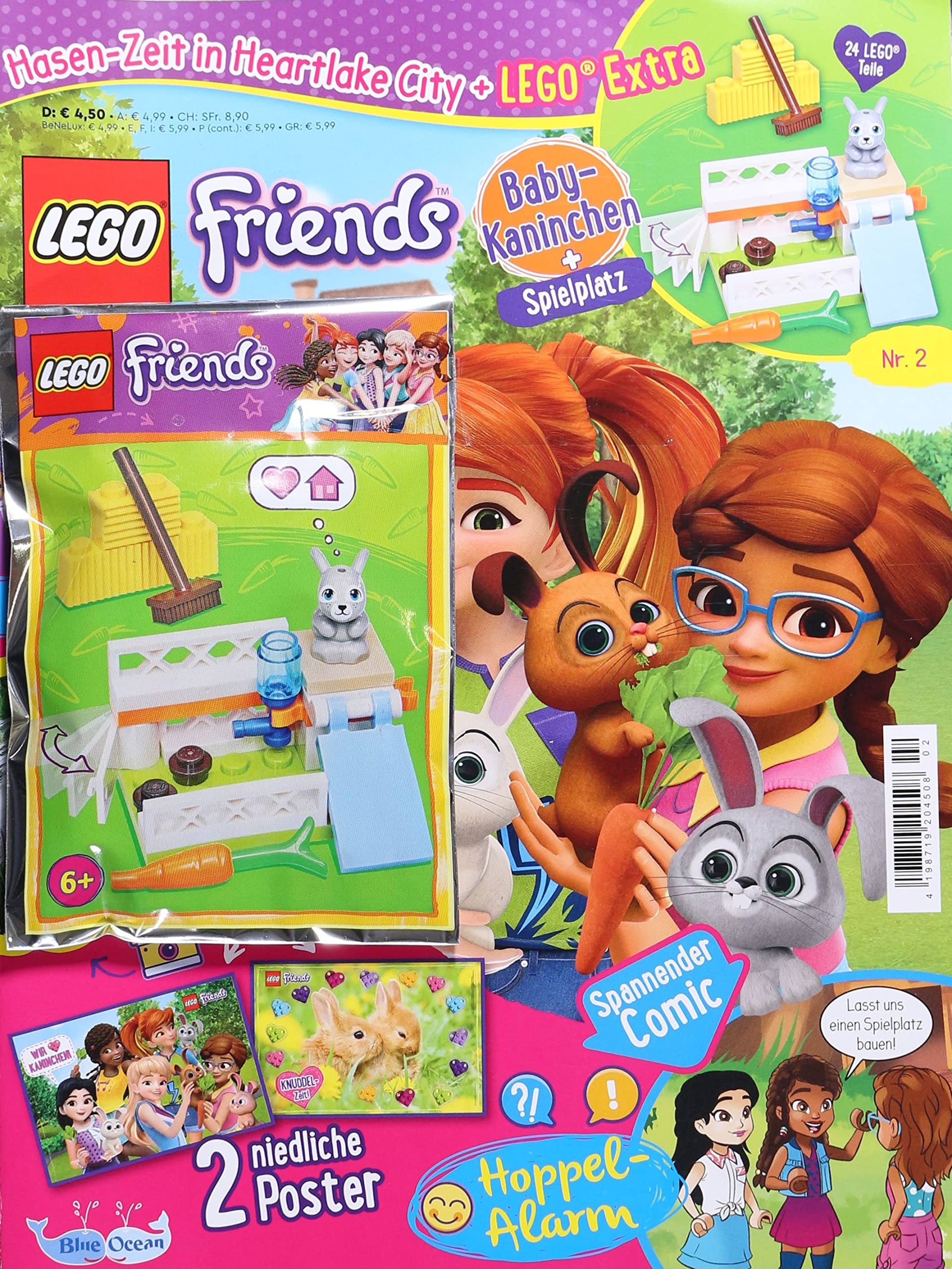 LEGO Friends Magazin 2/2022 "Extra: Baby-Kaninchen + Spielplatz" Young adult books