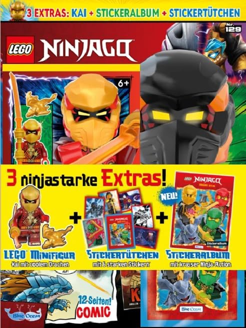 LEGO Ninjago (MoS) 129/2025 "Extra: Kai + Stickeralbum und Sticker" Books