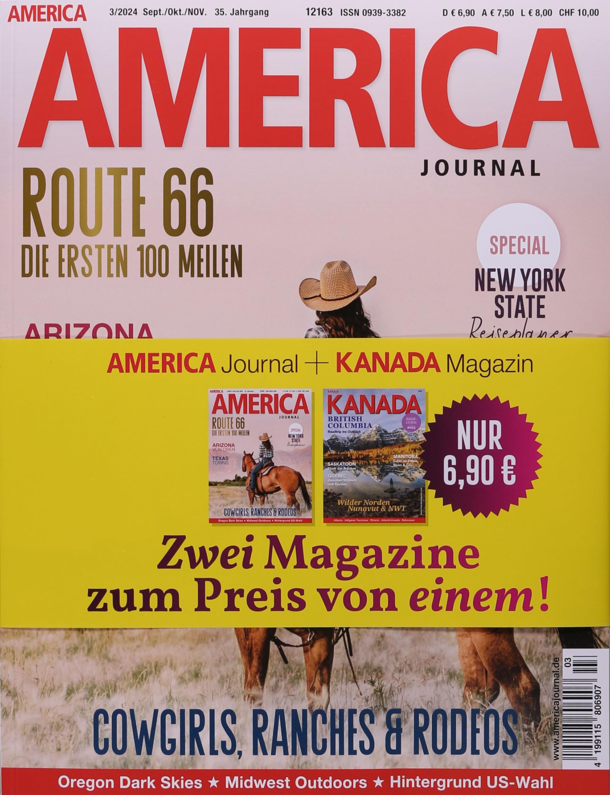 AMERICA JOURNAL 3/2024 "im Bundle mit neuem Kanada-Magazin" Travel