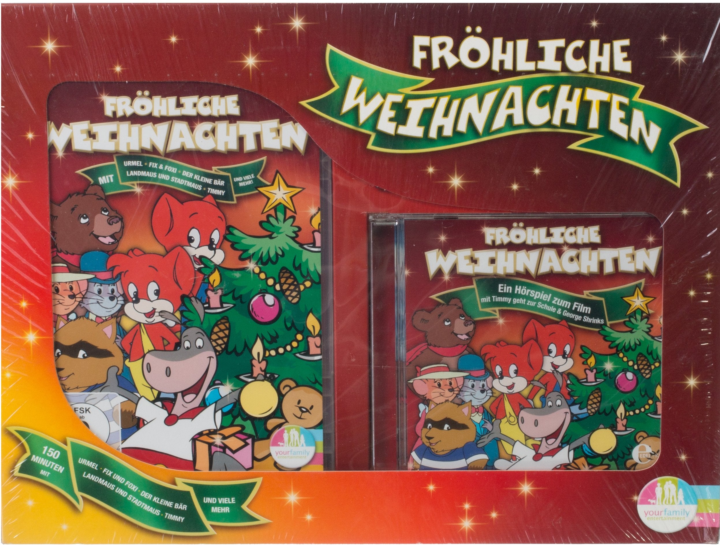 FRÖHLICHE WEIHNACHTEN - DVD + CD mit Urmel + Fix und Foxi + Der kleine Bär Films