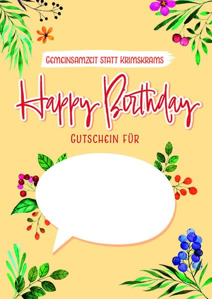 Happy Birthday: Gutscheinkarte mit Rubbeletikett Lifestyle