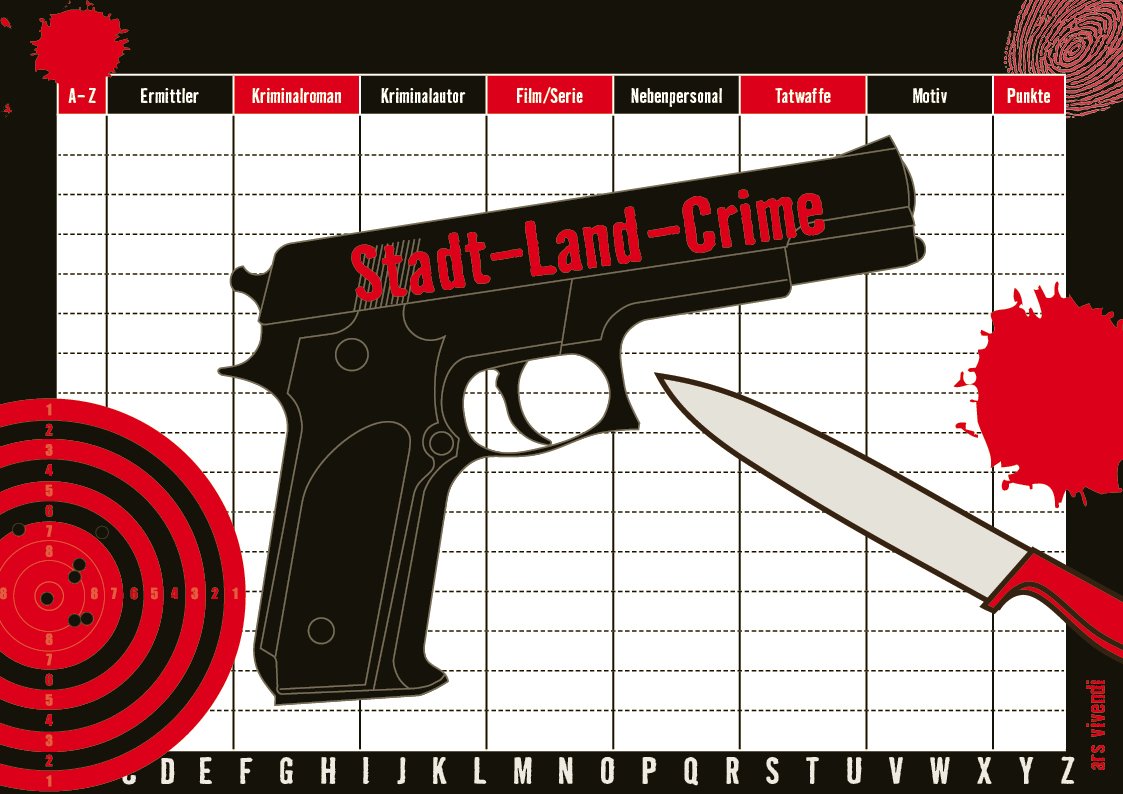 Stadt, Land, Crime: Quizspiel. Block mit 50 Blatt Living & Furnishing