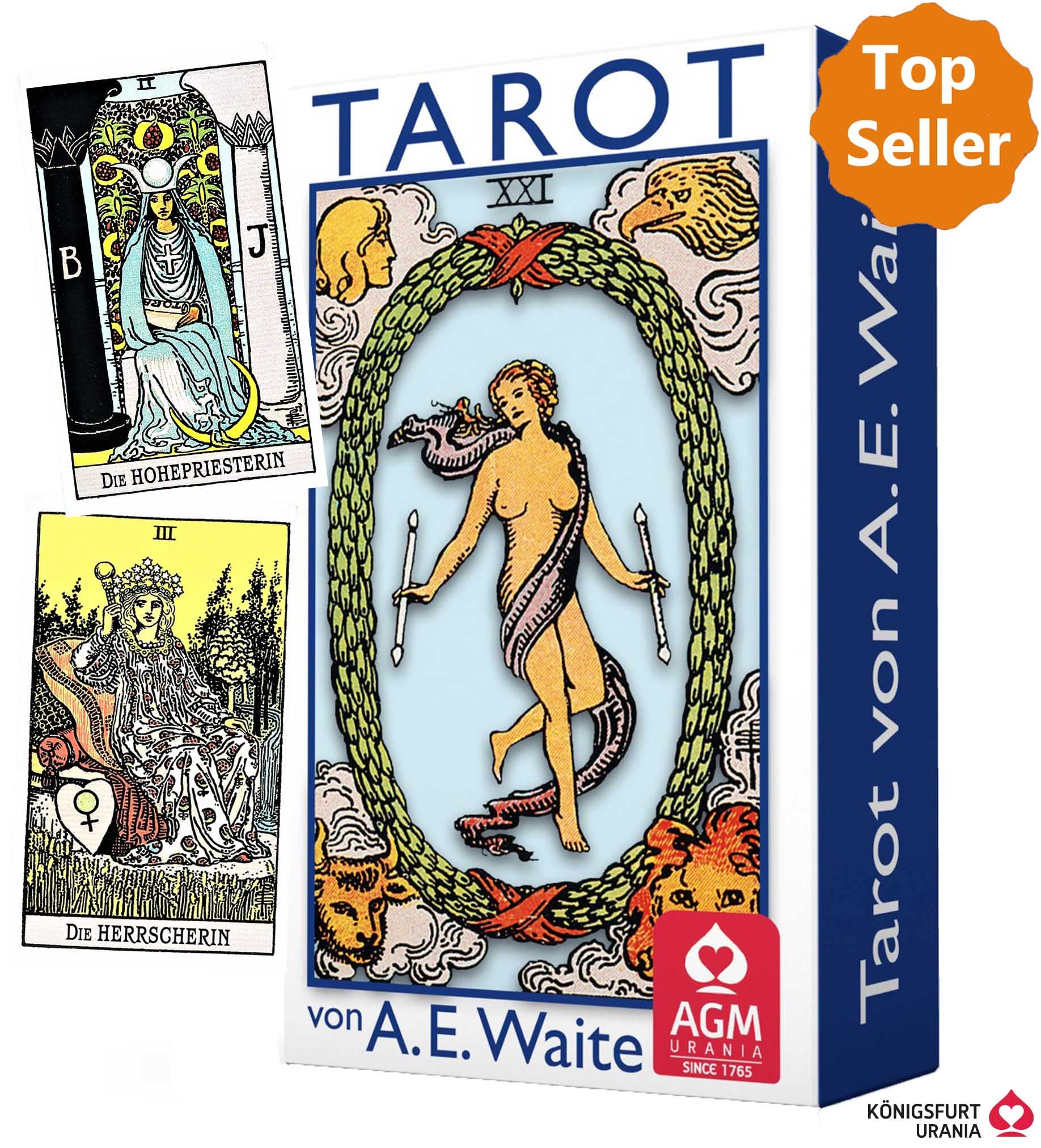 Tarot von A.E. Waite Mini (gutes Format für Reisen, Tarotkarten im Miniformat 4,4 x 7,4 cm) Religion & Esotericism