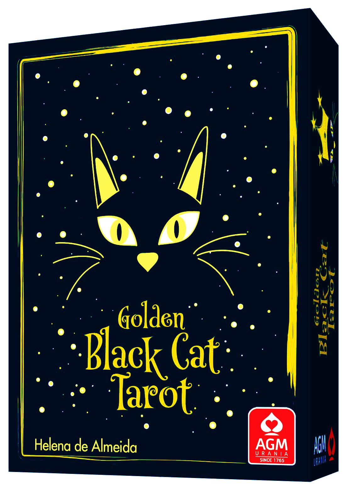Golden Black Cat Tarot - High quality slip lid box with gold foil: 78 cards with gold print and booklet Religion & Esotericism