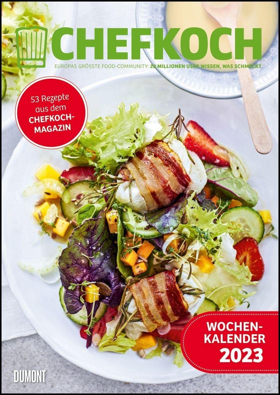 CHEFKOCH Wochenkalender 2023 – Küchen-Kalender – mit Notizfeld – pro Woche 1 Rezept – Format DIN A4 – Spiralbindung Leisure, Home & Garden