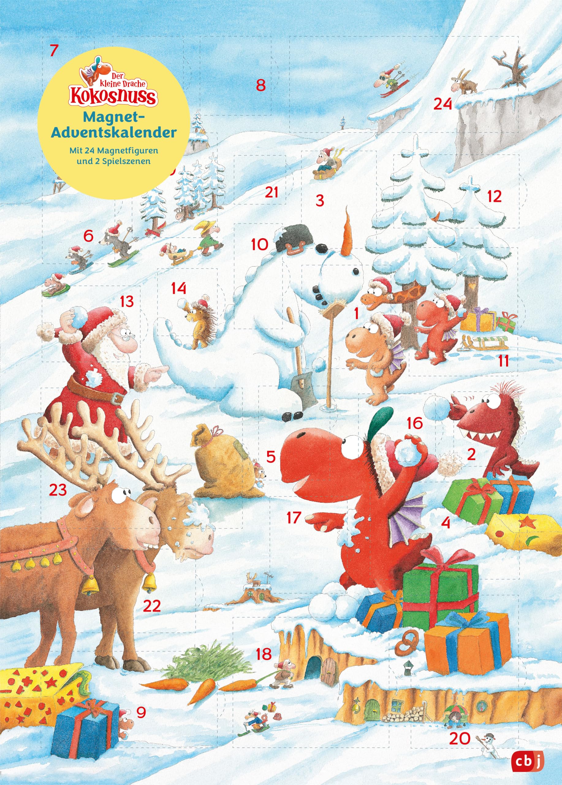 Der kleine Drache Kokosnuss ‒ Magnet-Adventskalender mit 24 verschiedenen Magnet-Motiven: Inklusive magnetischer Spielplatte ‒ zum Entdecken, Sammeln ... ab 3 Jahre - Mitwirkung von: Ingo Siegner Film, Art & Culture