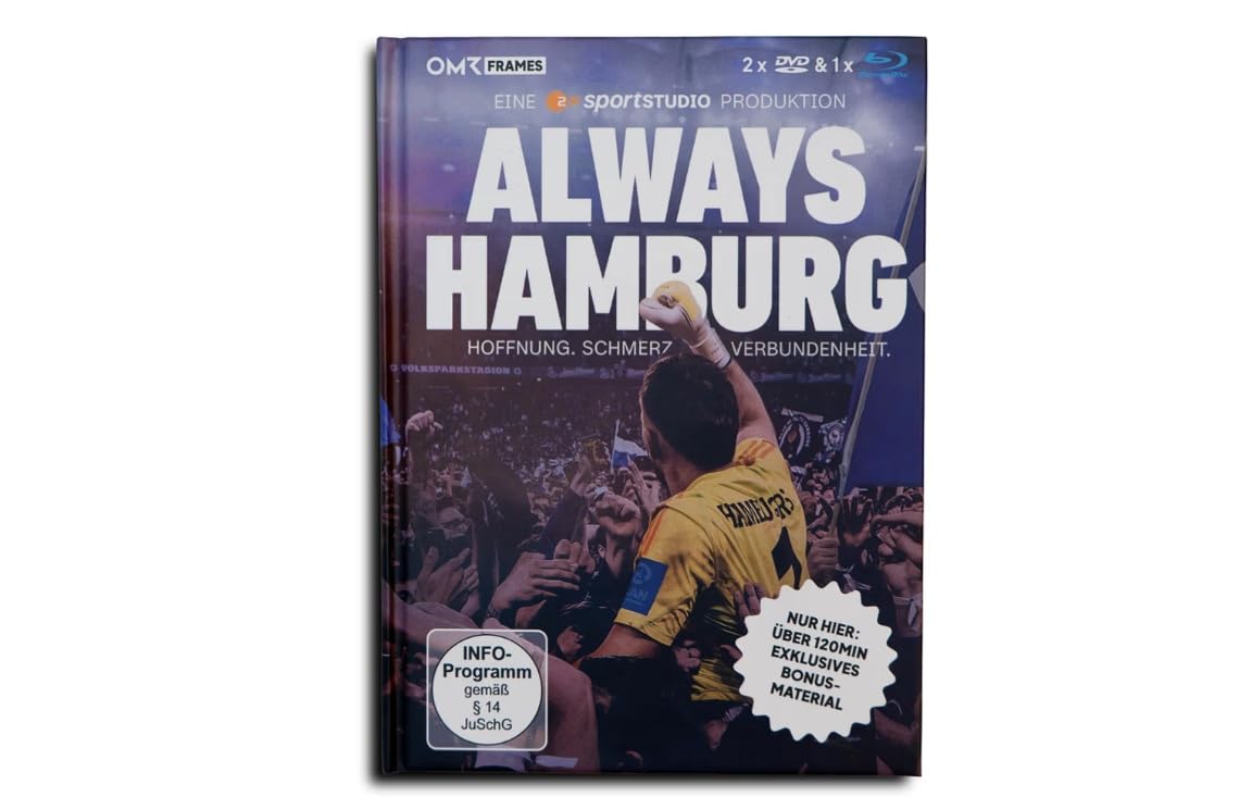 Hamburger SV HSV Aufstiegsfilm Aufstieg, 2 DVD und 1 Blu-ray, 3 Postkartenmotive, Booklet mit 12 Seiten, 120 min unveröffentliches Material Movies