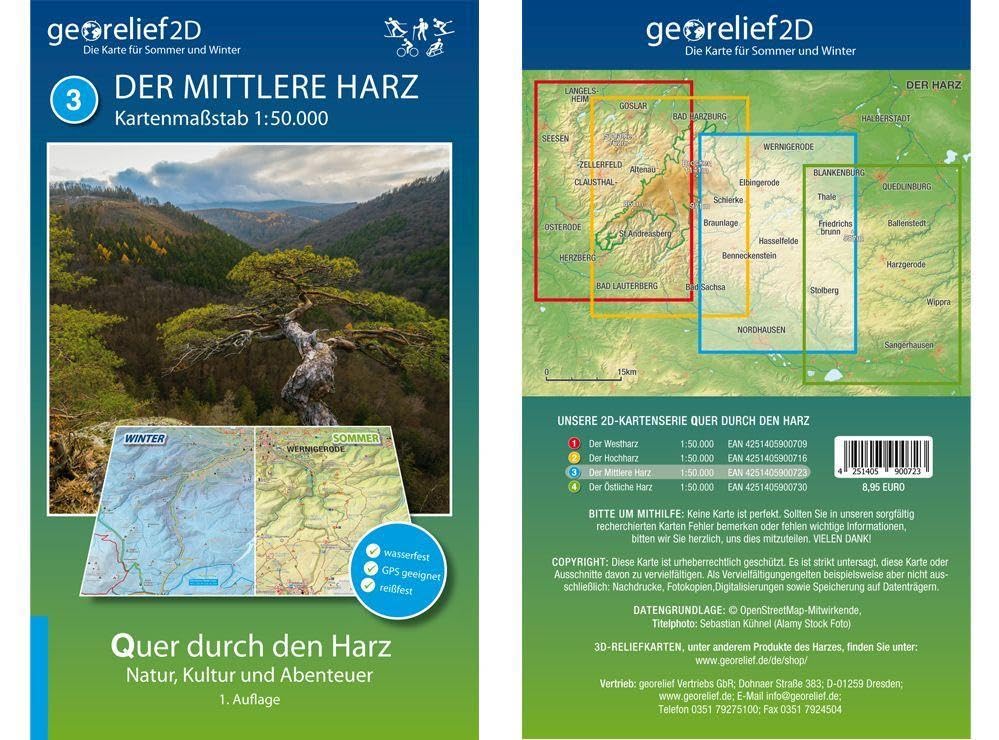 Wanderkarte Der Mittlere Harz 1:50.000 Maps & Plans
