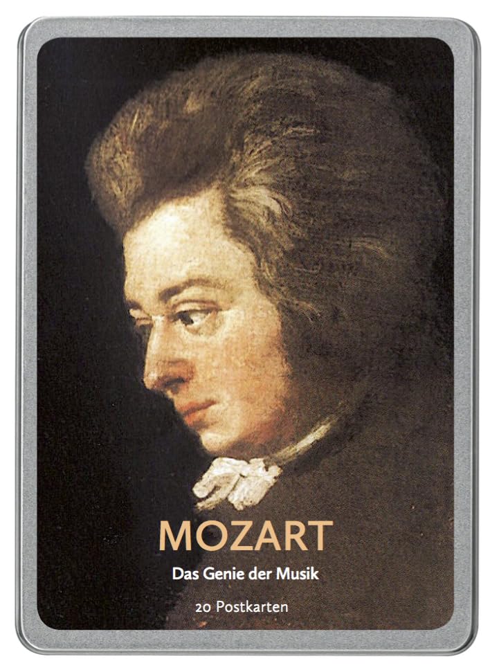 Mozart: Das Genie der Musik, 20 Postkarten gedruckt auf Apfelpapier in einer hochwertigen Dose. Posters