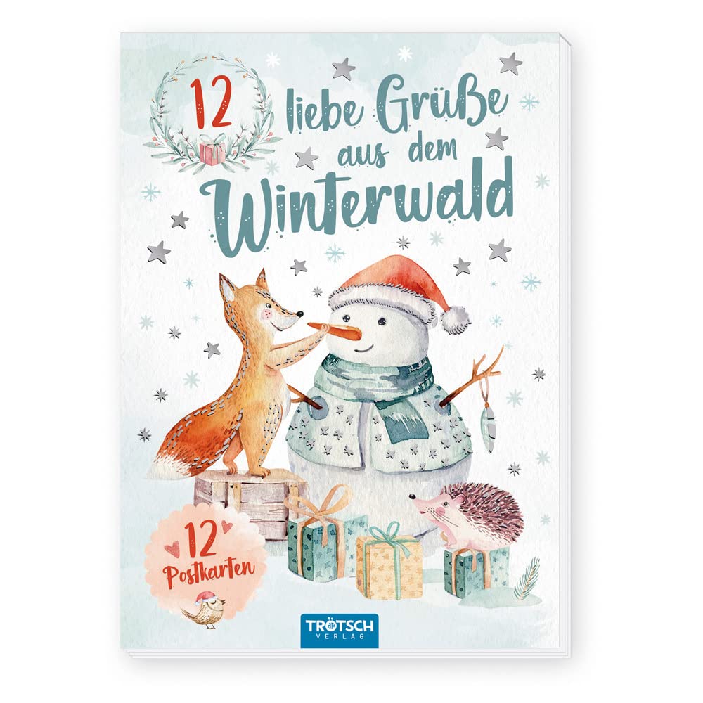 Trötsch Postkartenblock 12 liebe Grüße aus dem Winterwald: Grußkartenblock Postkartenbögen Young adult books