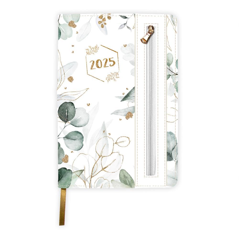 Trötsch Wochenplaner A5 mit Tasche Flowers white 2025: Wochenterminer Calendars