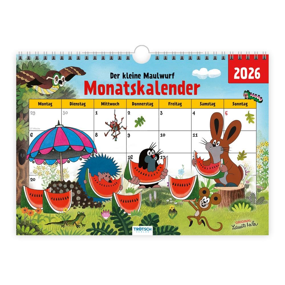 TRÖTSCH - Der kleine Maulwurf Monatsterminer Monatskalender 2026: Monatskalender Planer Bürokalender Terminer Leisure, Home & Garden