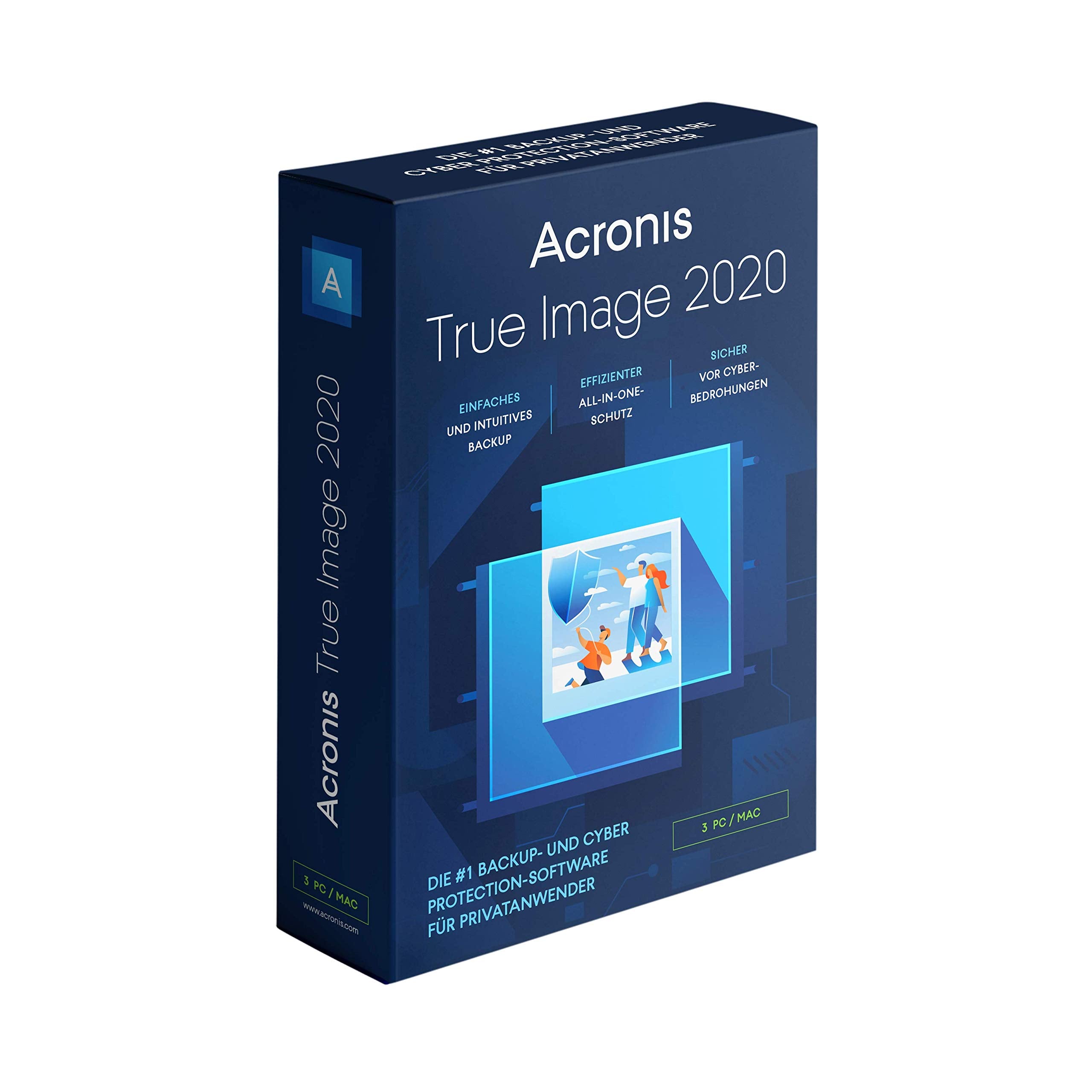 Acronis True Image 2020 | 3 PC/Mac | Cyber Protection-Lösung für Privatanwender| Integriertes Backup | Ransomware-Abwehr | iOS/Android | Unbegrenzte Laufzeit | Box-Version Other software
