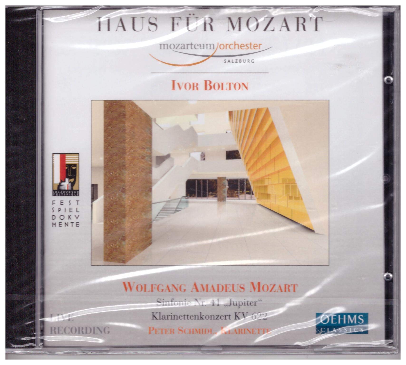 Haus für Mozart Peter Schmidl Klarinette Mozarteum Orchester, Salzburg Sinfonie Nr. 41 Jupiter KV 551 Klarinettenkonzert KV 622 Live CD Music