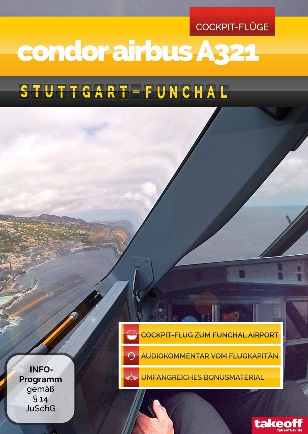 Condor Airbus A321 Stuttgart-Funchal - Cockpit-Flug Films