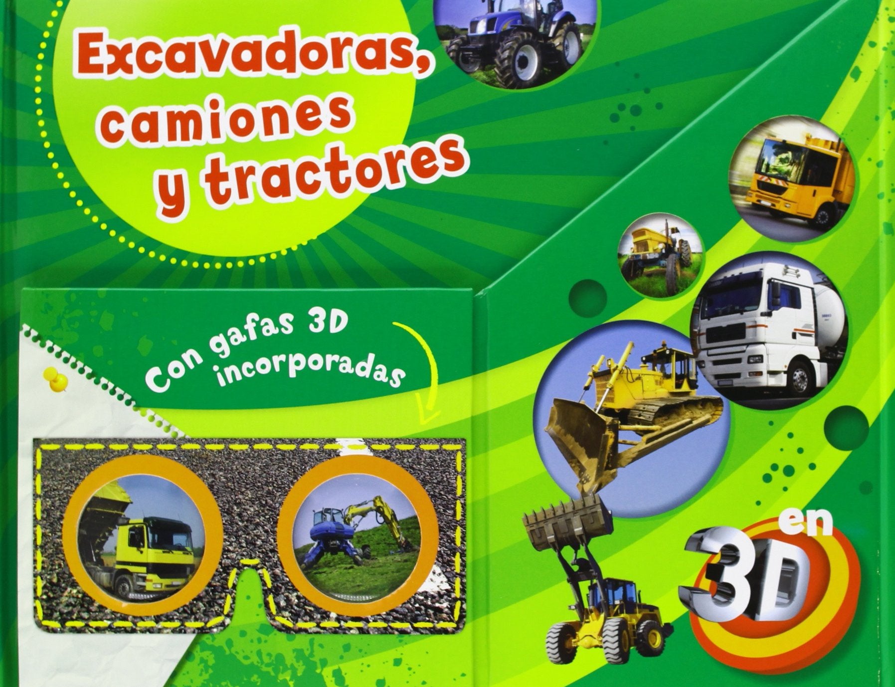 Koparki ciężarówki traktory: Zintegrowane z książką okulary 3D Books