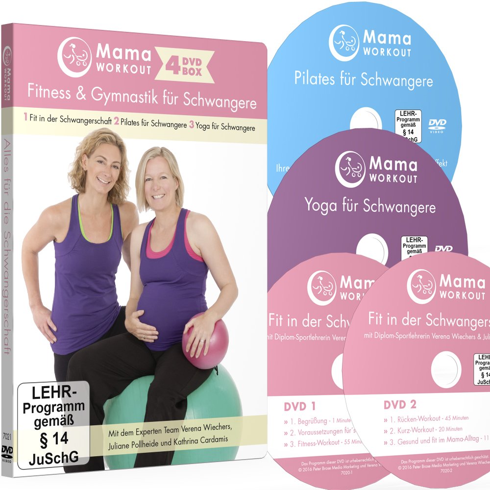 MamaWORKOUT - Fitness & Gymnastik für Schwangere - 4-DVD-Box zum Sparpreis ++ 1. Fit in der Schwangerschaft (2 DVDs) ++ 2. Pilates für Schwangere ++ ... Schwangere ++ von Expertin Verena Wiechers Movies