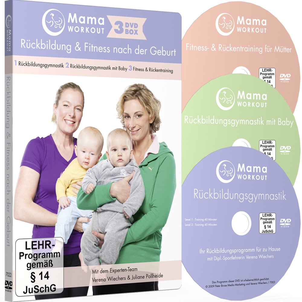 MamaWORKOUT - Rückbildung & Fitness nach der Geburt - 3-DVD-Box zum Sparpreis ++ 1. Rückbildungsgymnastik ++ 2. Rückbildungsgymnastik mit Baby ++ 3. ... für Mütter ++ von Expertin Verena Wiechers Movies